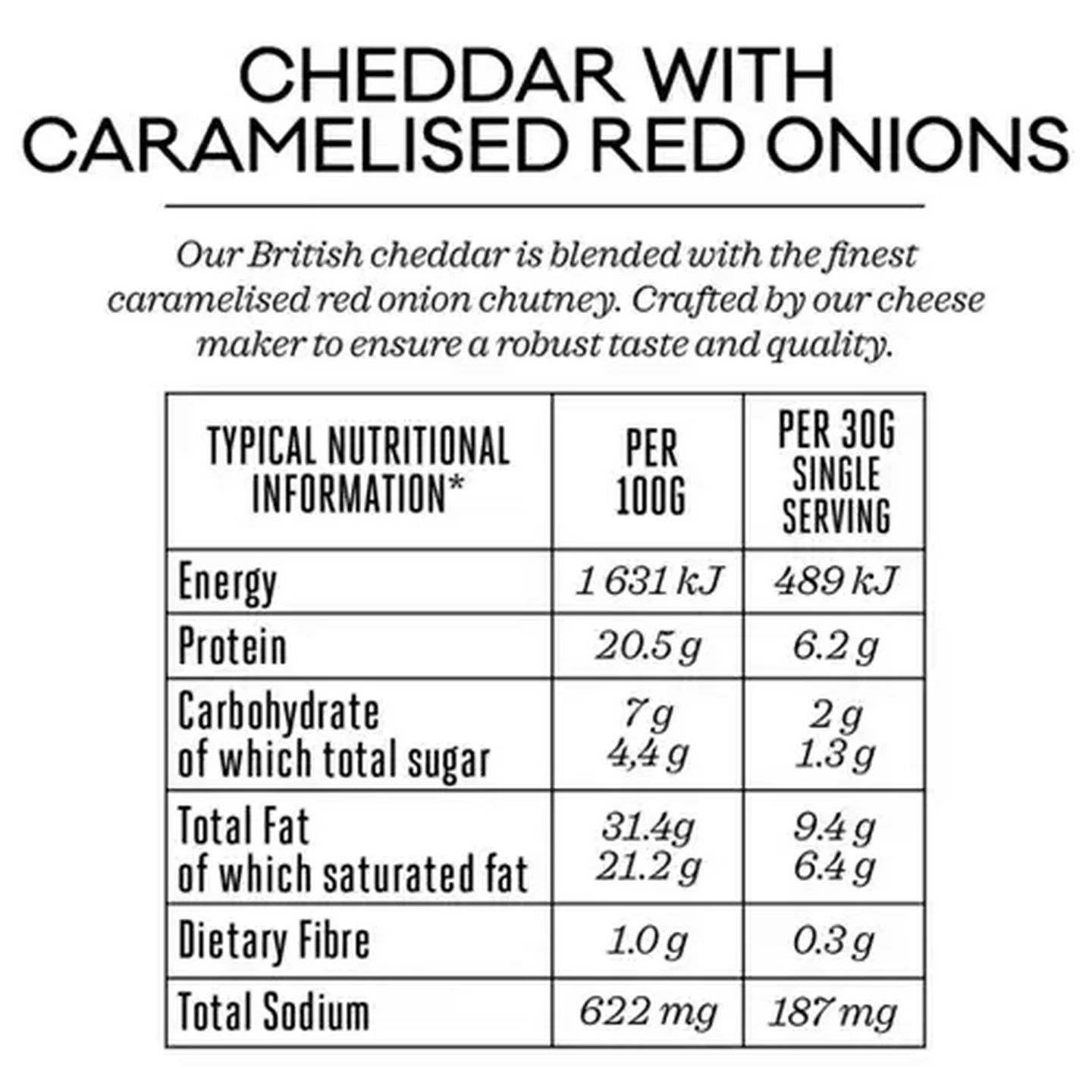 Image of Forage And Feast Cheddar with Caramelised Red Onions 100g