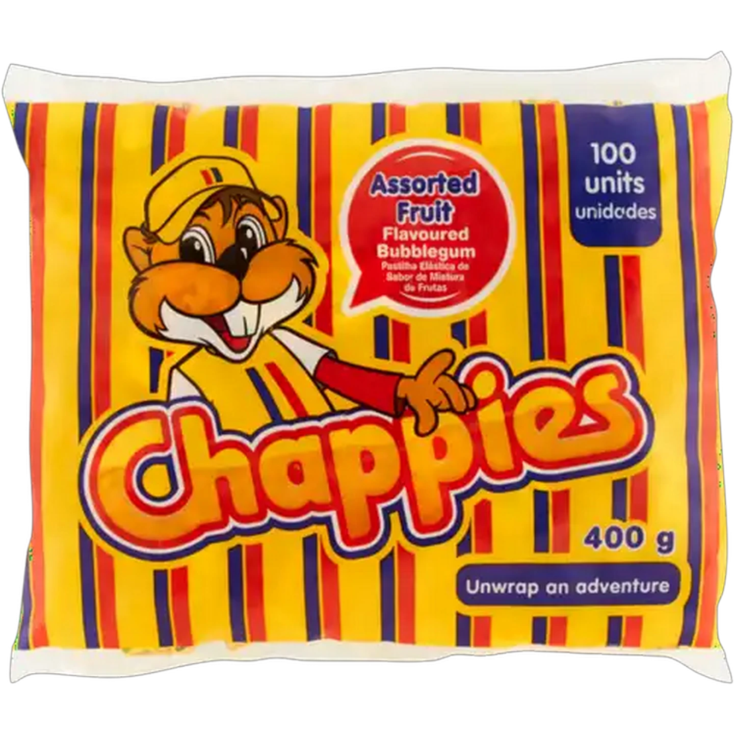Image of Chappies Assorted Fruit Flavoured Bubblegum 100 Pack