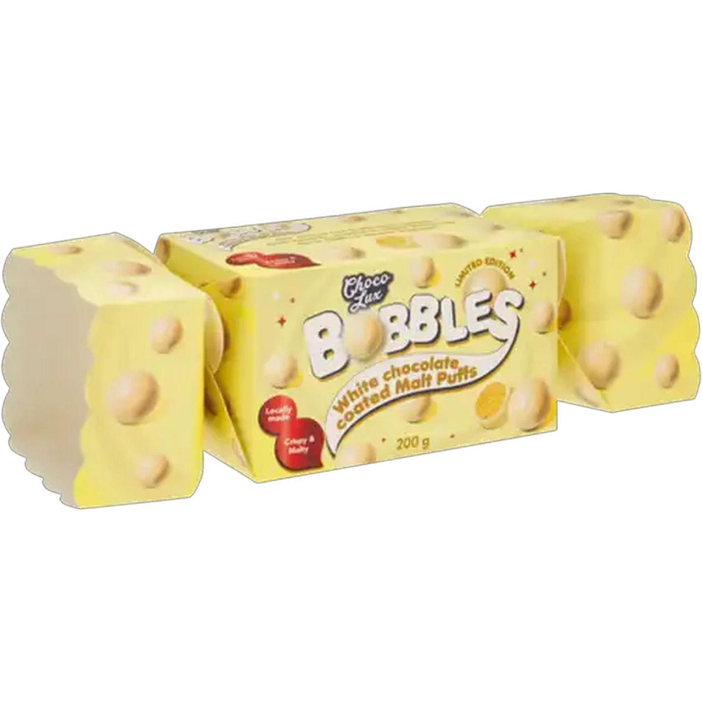 Image of Choco Lux Bobbles White Chocolate Limited Edition Coated Malt Puffs 200g