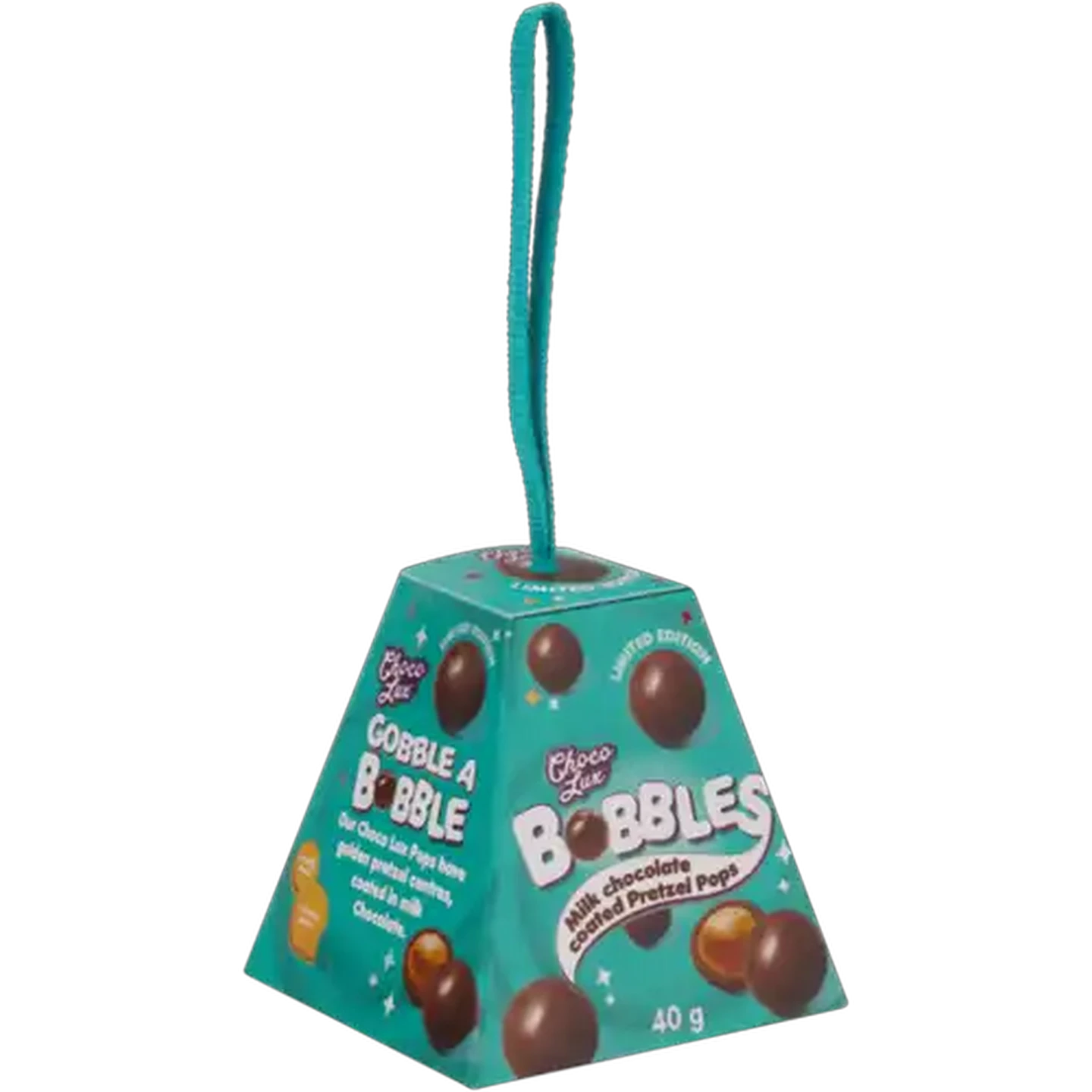 Image of Choco Lux Bobbles Milk Chocolate Limited Edition Coated Pretzel Pops 40g