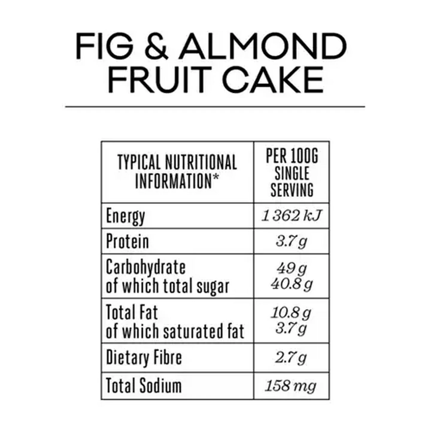 Image of Forage And Feast KWV Limited Edition Fig & Almond Fruit Cake 200g