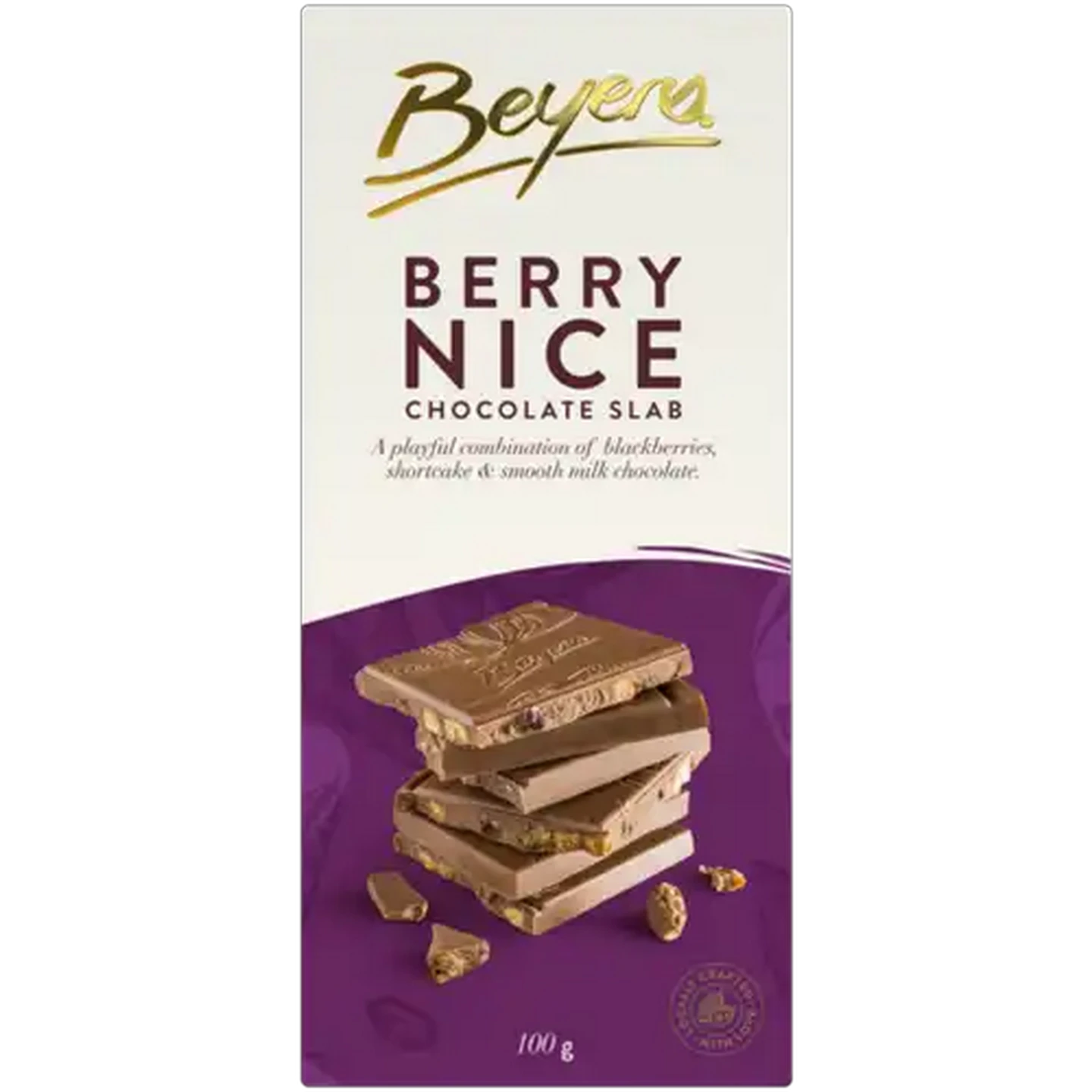 Image of Beyers Berry Nice Milk Chocolate Slab 100g
