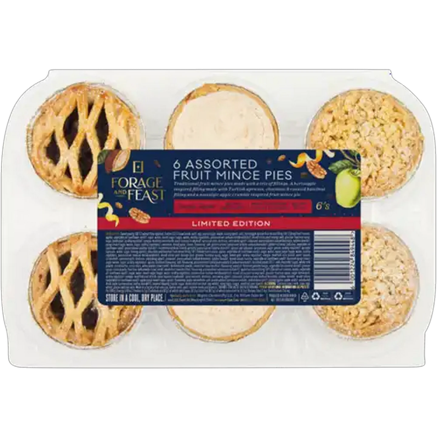 Image of Forage And Feast Limited Edition Assorted Fruit Mince Pies 6 Pack