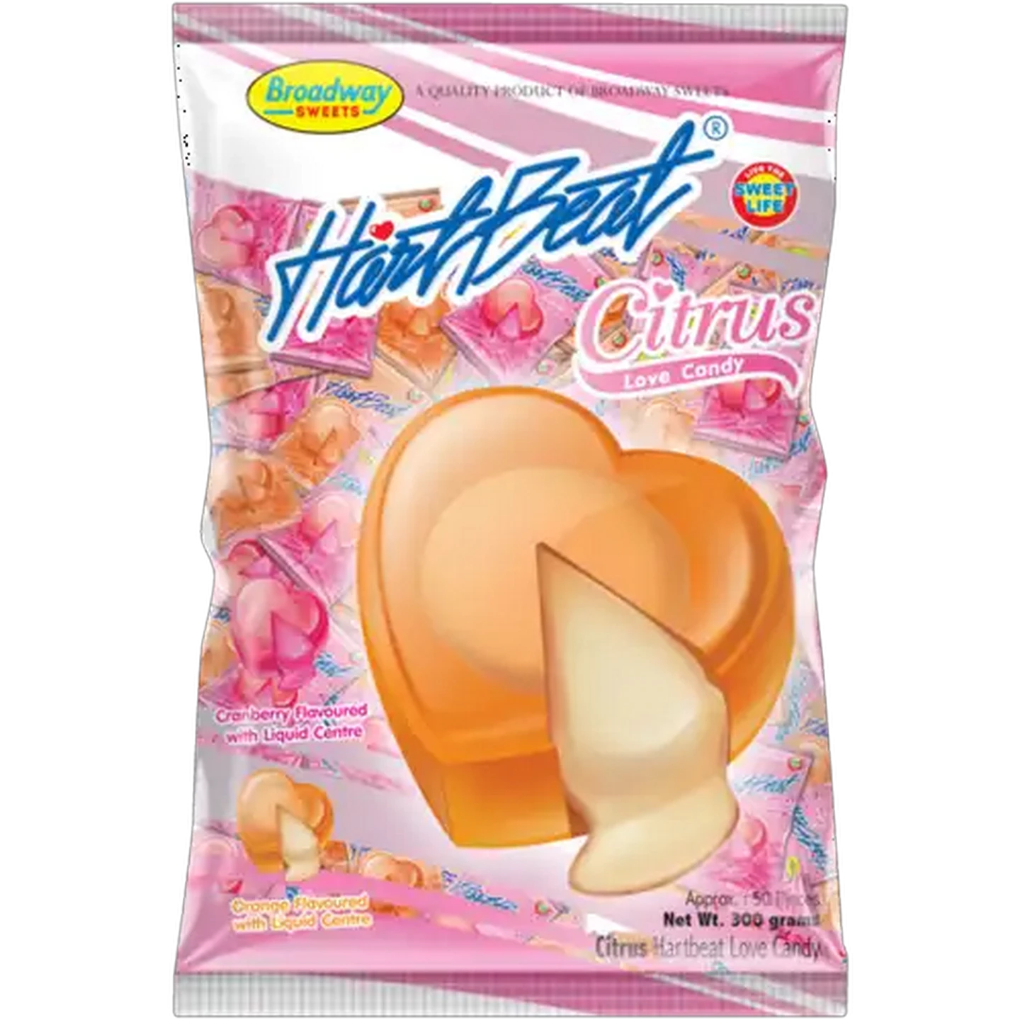 Image of Broadway Sweets Hartbeat Assorted Citrus Love Candy 300g