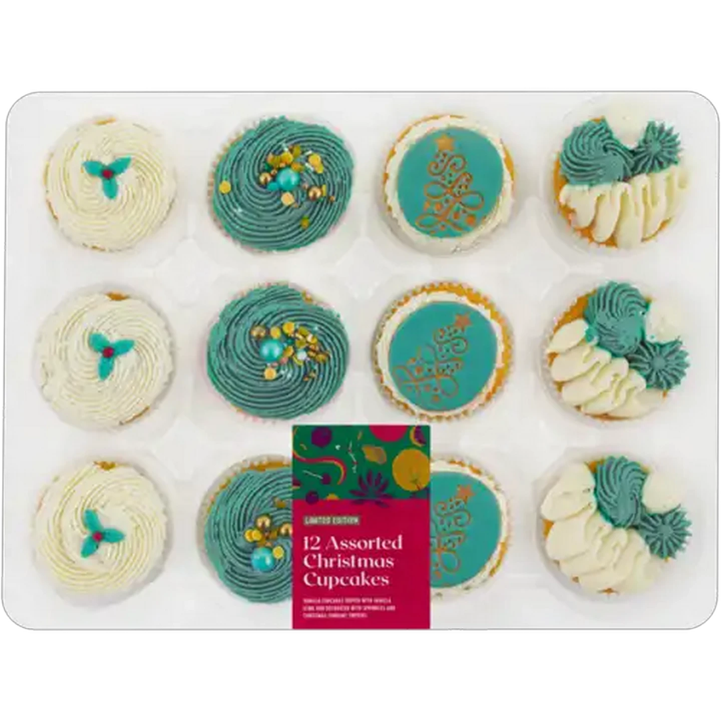 Image of Limited Edition Assorted Christmas Cupcakes 12 Pack