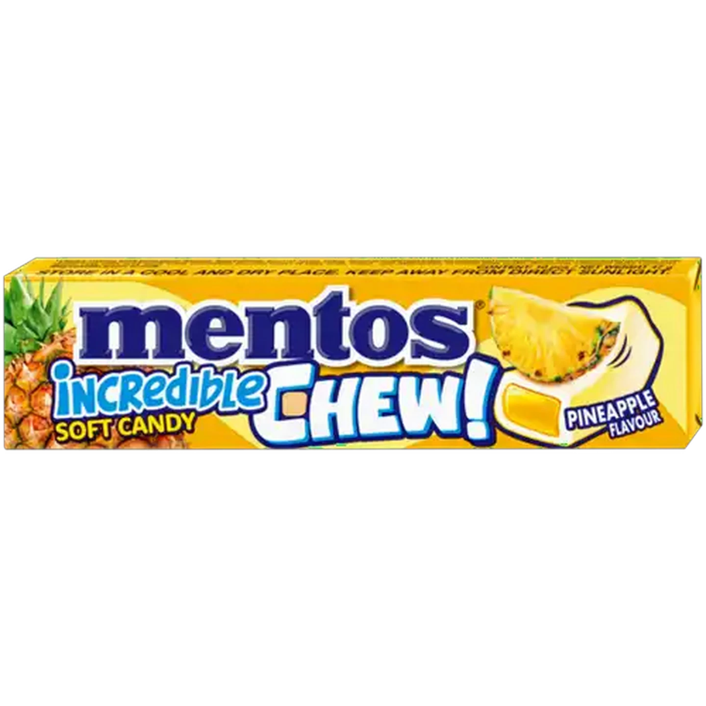 Image of Mentos Incredible Chew! Pineapple Flavour Soft Candy 47g