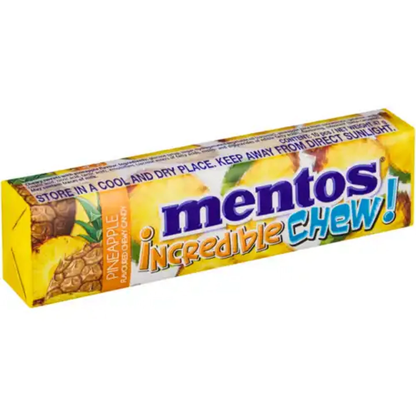 Image of Mentos Incredible Chew! Pineapple Flavour Soft Candy 47g