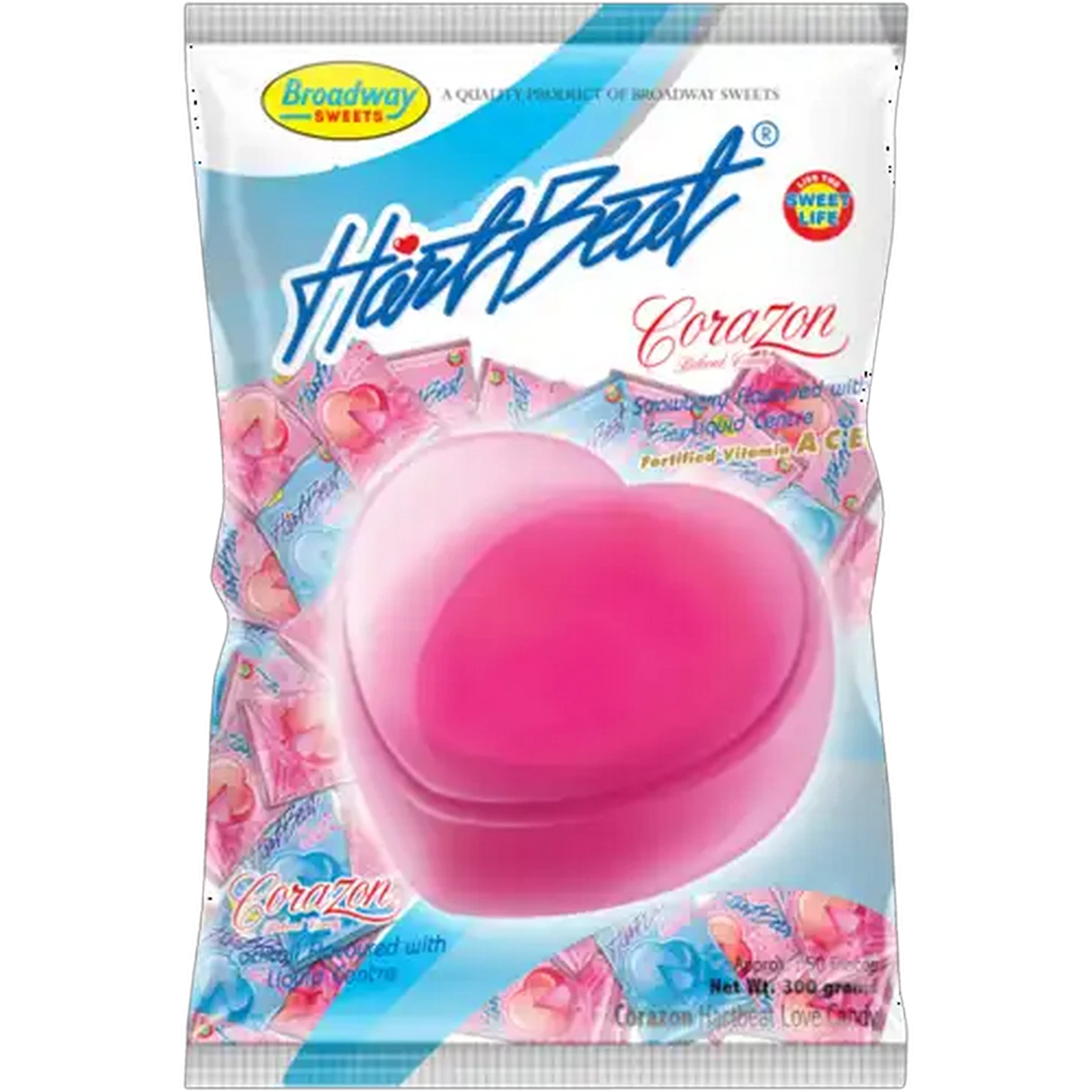 Image of Broadway Sweets Hartbeat Assorted Corazon Love Candy 300g