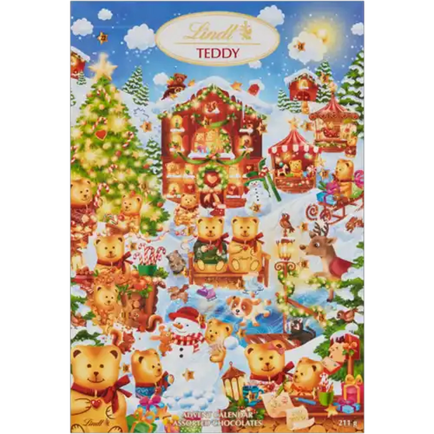 Image of Lindt Teddy Advent Calendar with Assorted Chocolates 211g