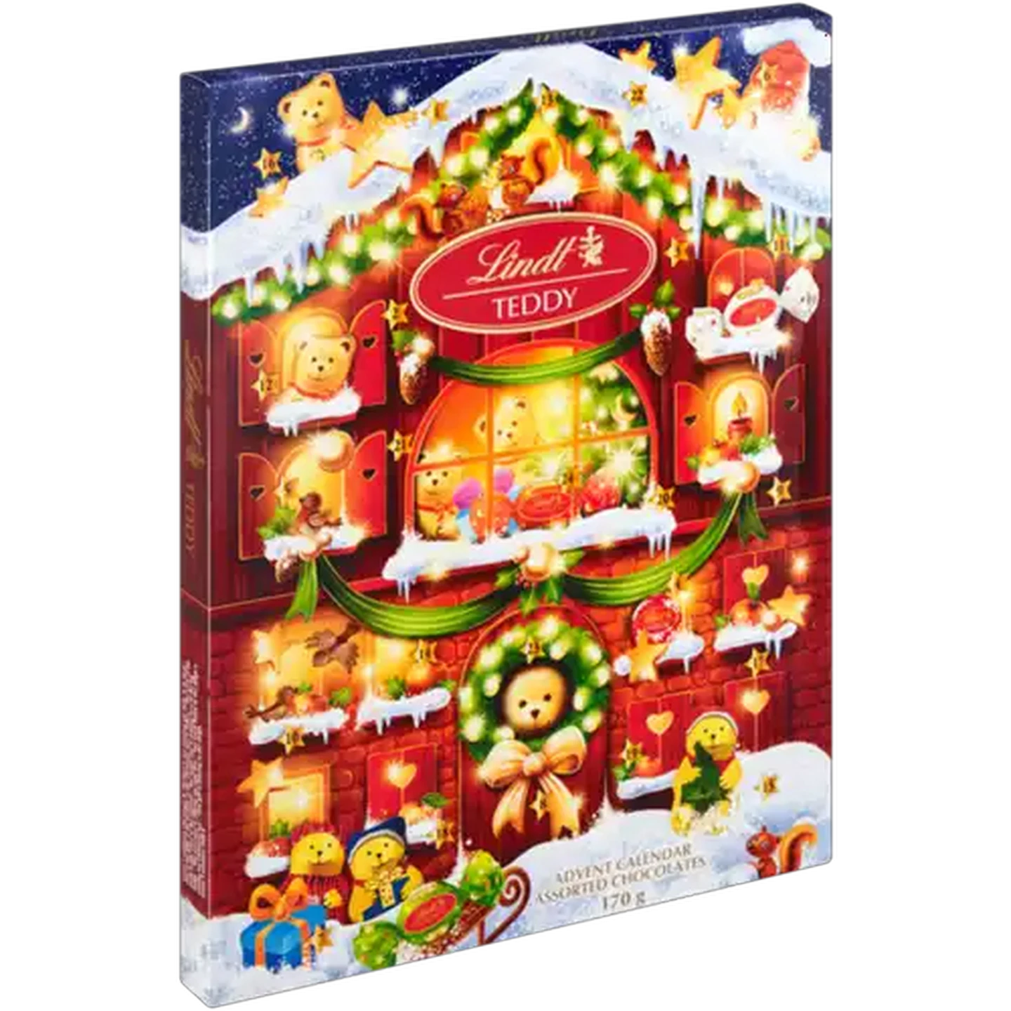 Image of Lindt Teddy Advent Calendar with Assorted Chocolates 170g