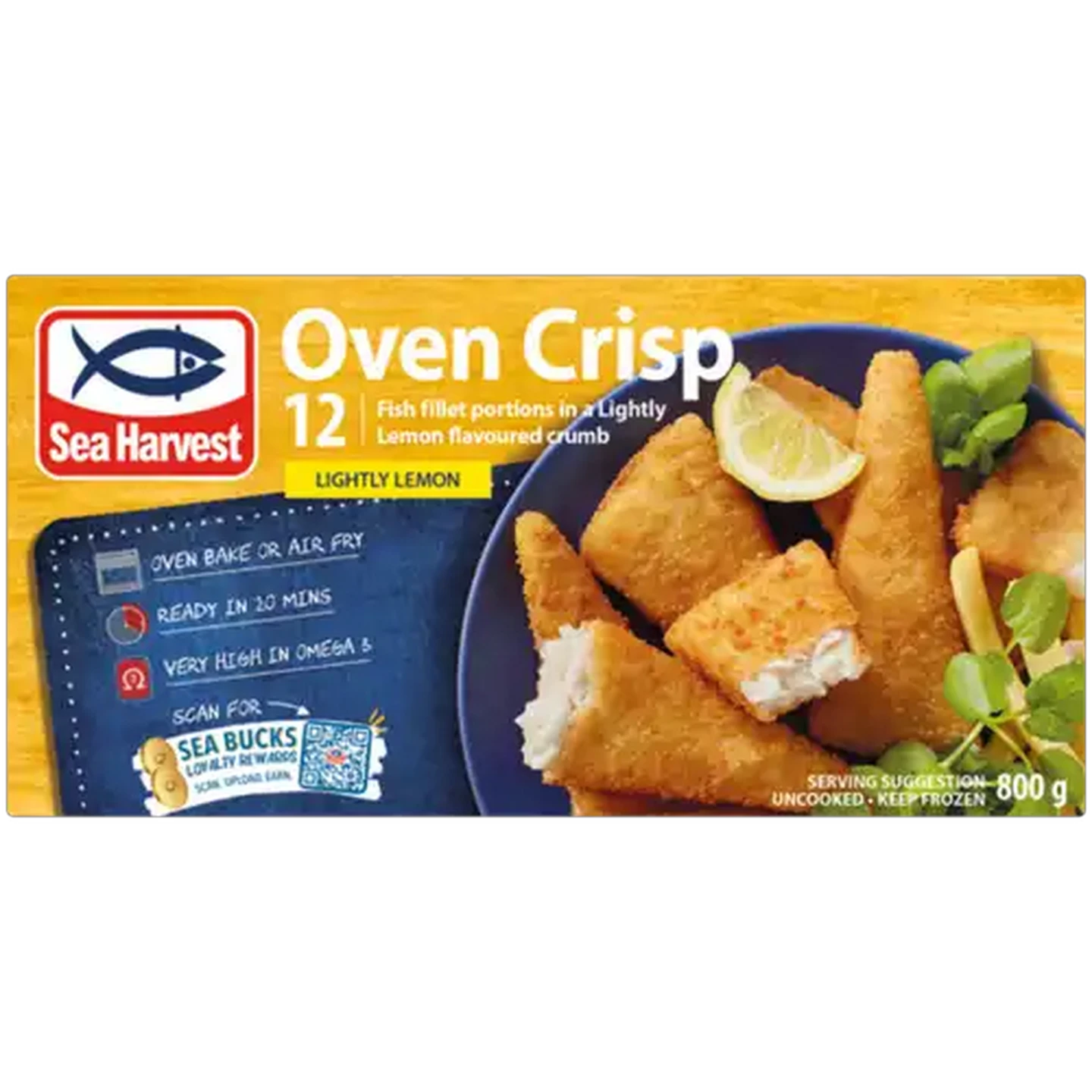 Image of Sea Harvest Oven Crisp Lightly Lemon Frozen Crumbed Fish Fillet 800g
