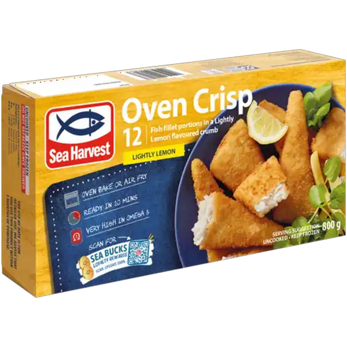 Image of Sea Harvest Oven Crisp Lightly Lemon Frozen Crumbed Fish Fillet 800g