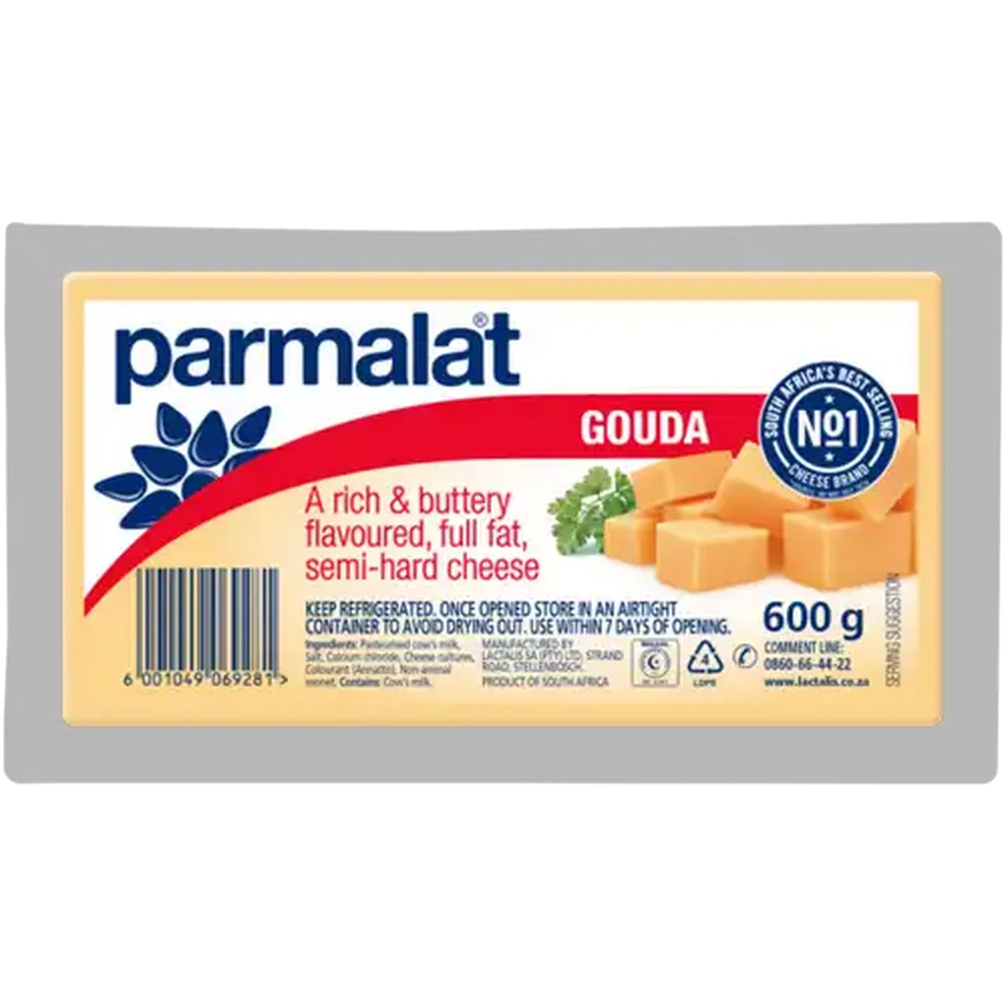 Image of Parmalat Gouda Flavoured Full Fat Gouda Cheese 600g