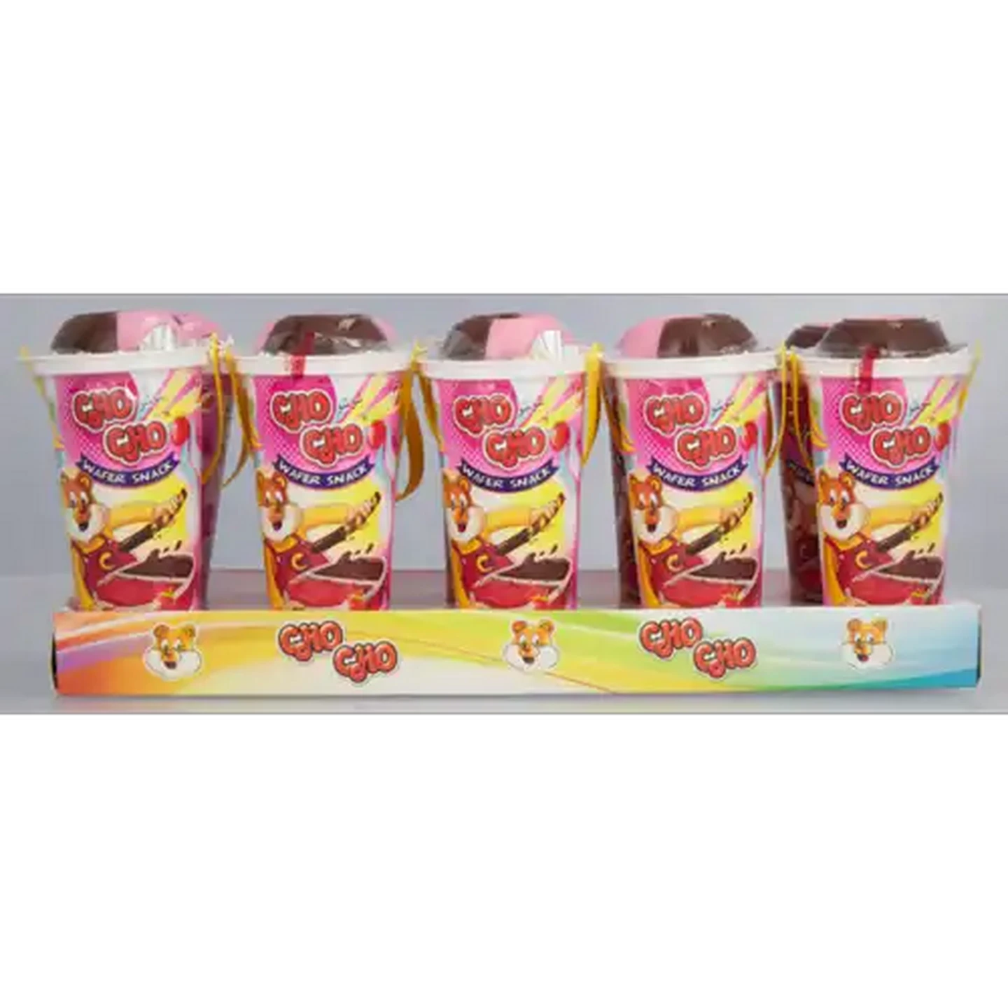Image of Cho Cho Wafer Snack with Chocolate & Strawberry Dip 10 x 35g
