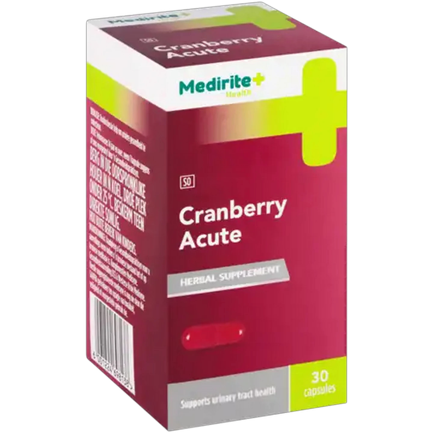 Image of Medirite Cranberry Acute Herbal Supplement Capsules 30 Pack
