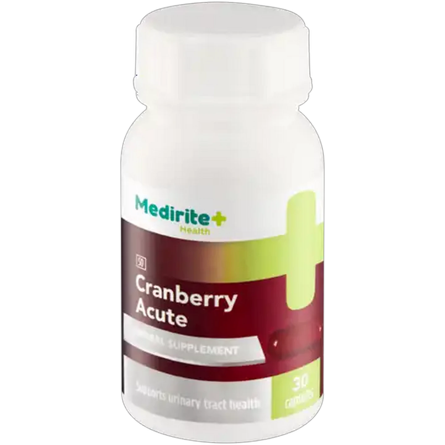 Image of Medirite Cranberry Acute Herbal Supplement Capsules 30 Pack