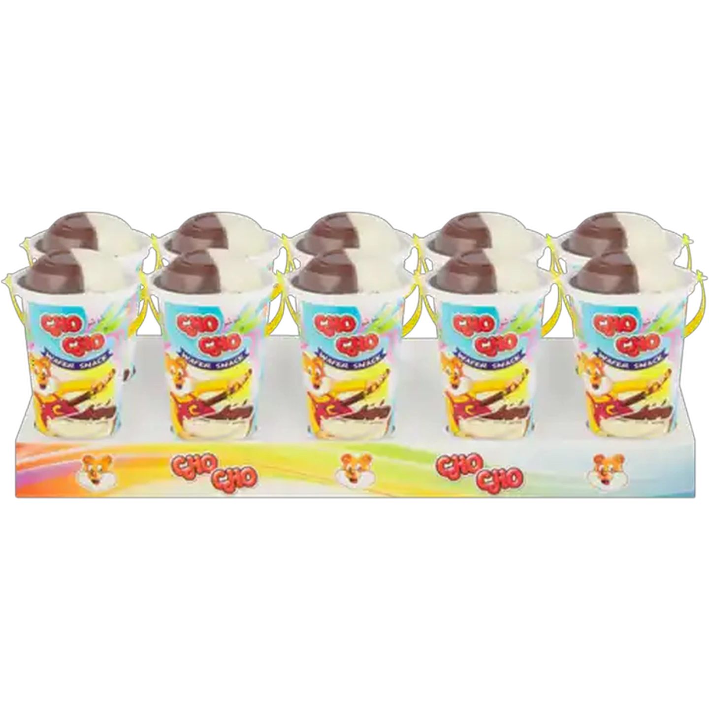 Image of Cho Cho Wafer Snack with Chocolate & Vanilla Dip 10 x 40g