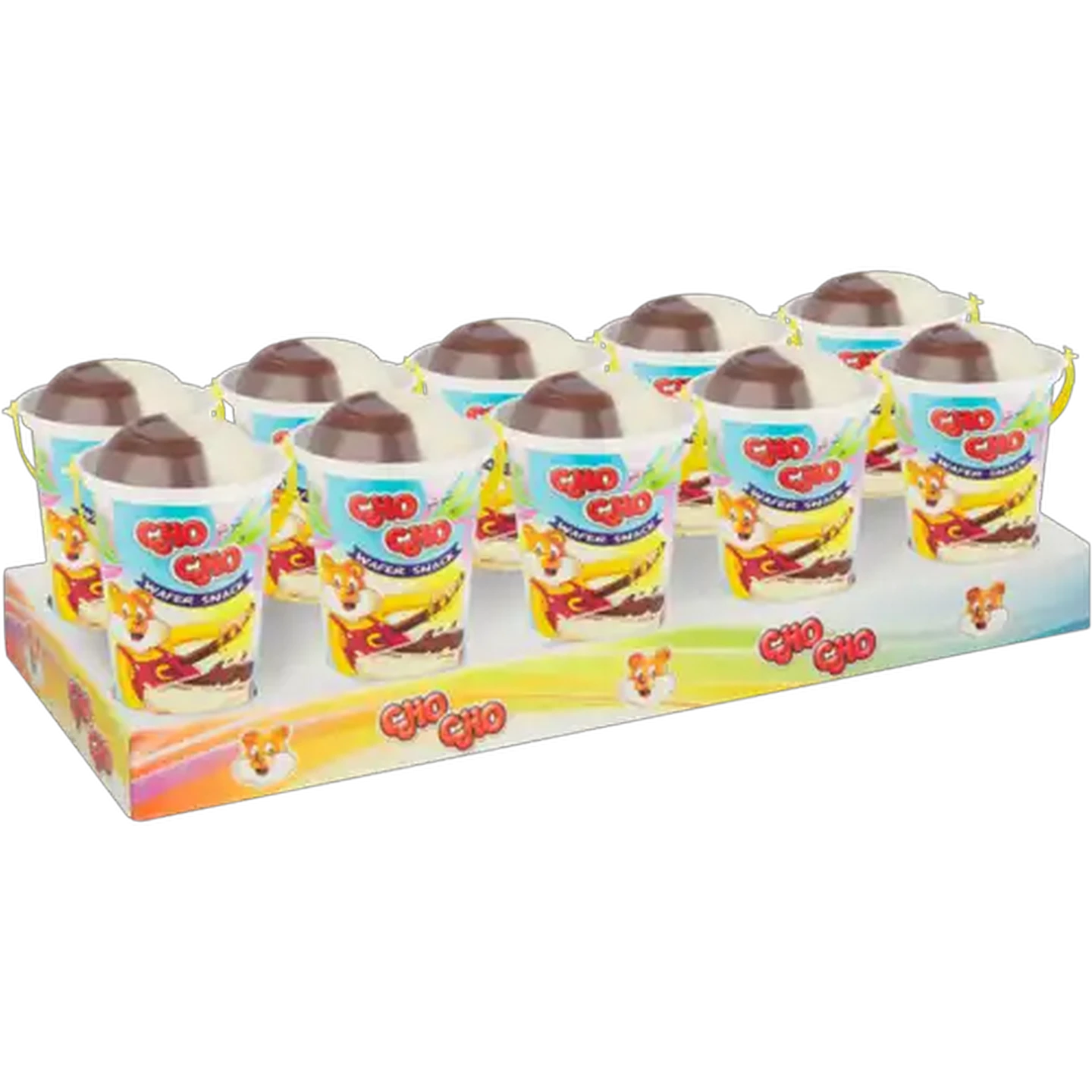 Image of Cho Cho Wafer Snack with Chocolate & Vanilla Dip 10 x 40g
