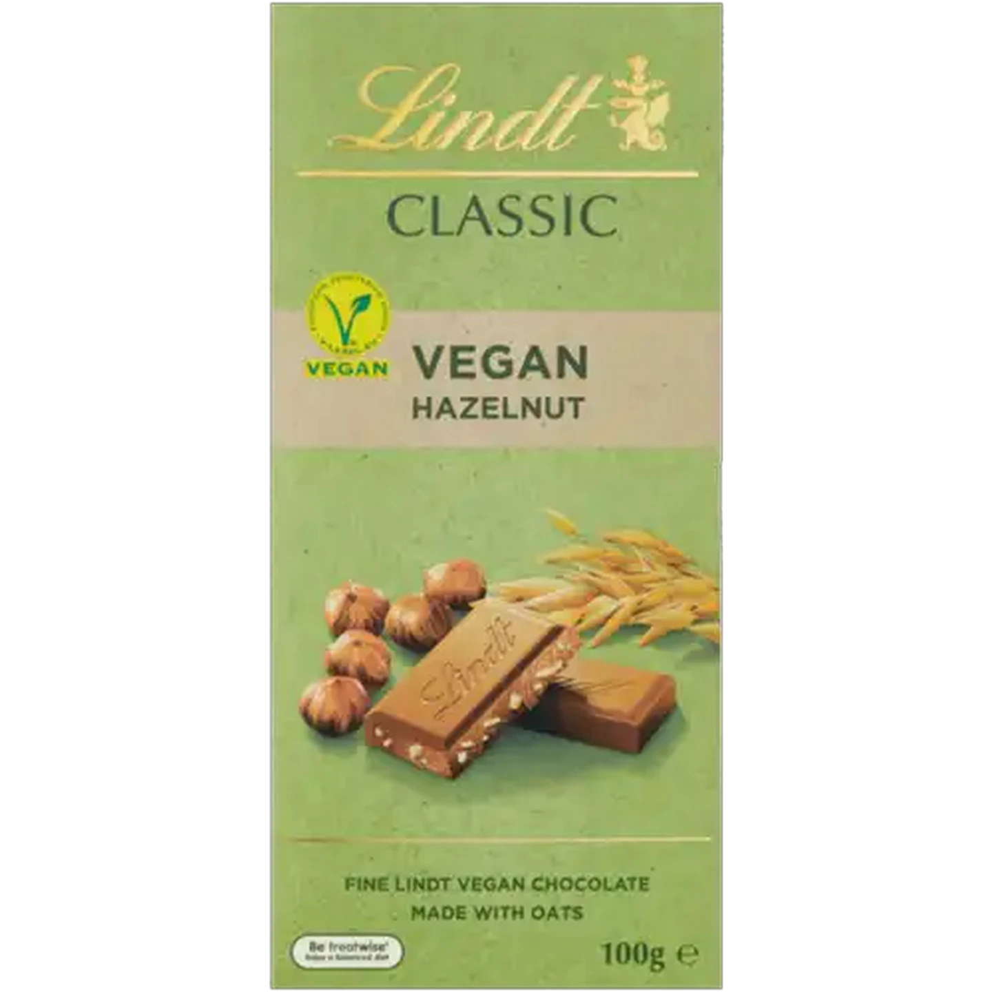 Image of Lindt Classic Vegan Hazelnut Chocolate 100g