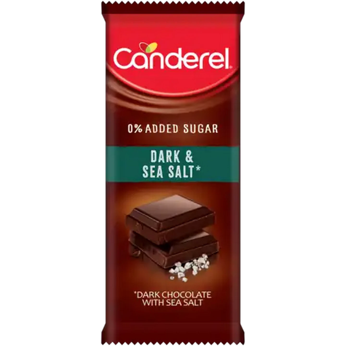Image of Canderel Dark & Sea Salt Chocolate Slab 100g