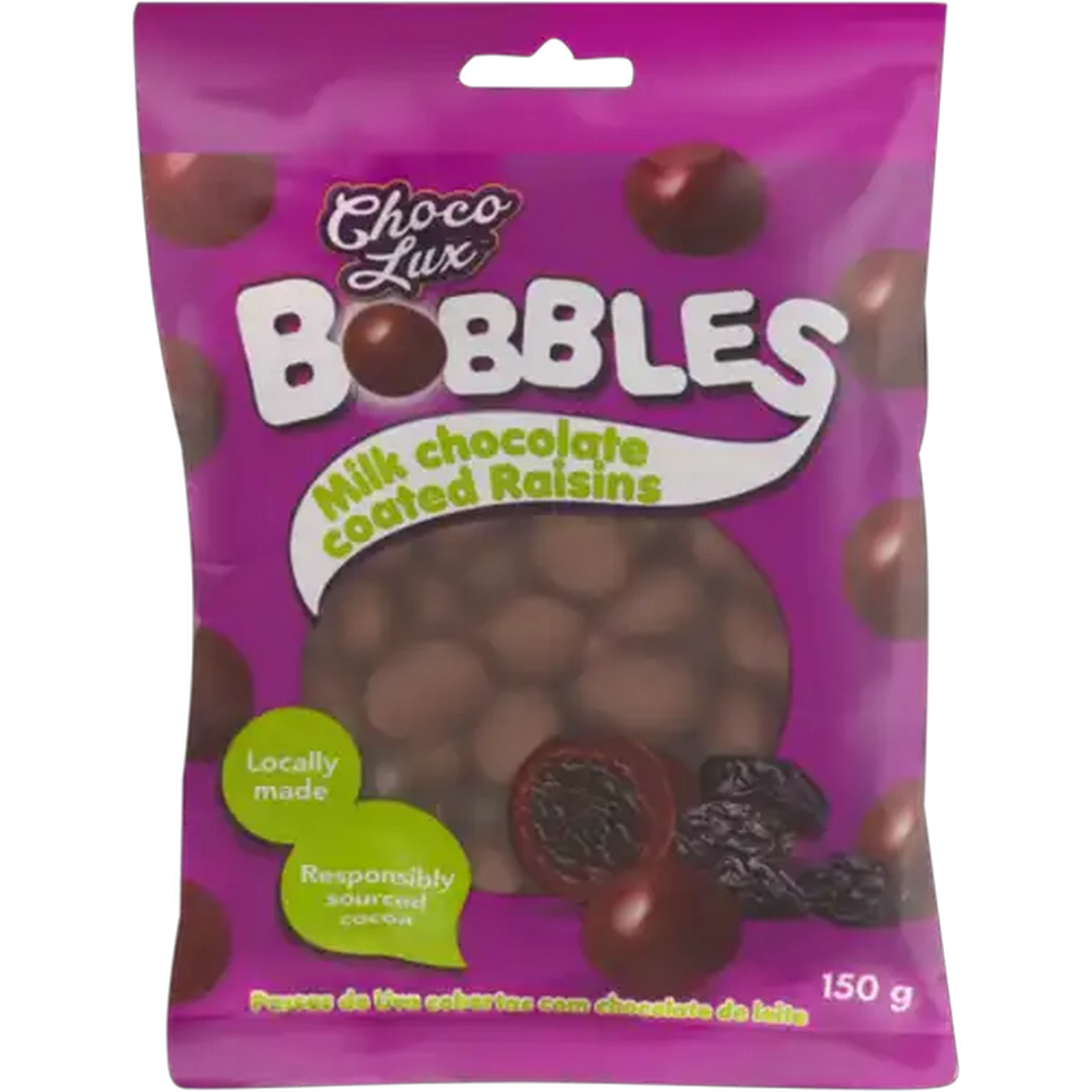 Image of Choco Lux Raisin Milk Chocolate Bobbles 150g
