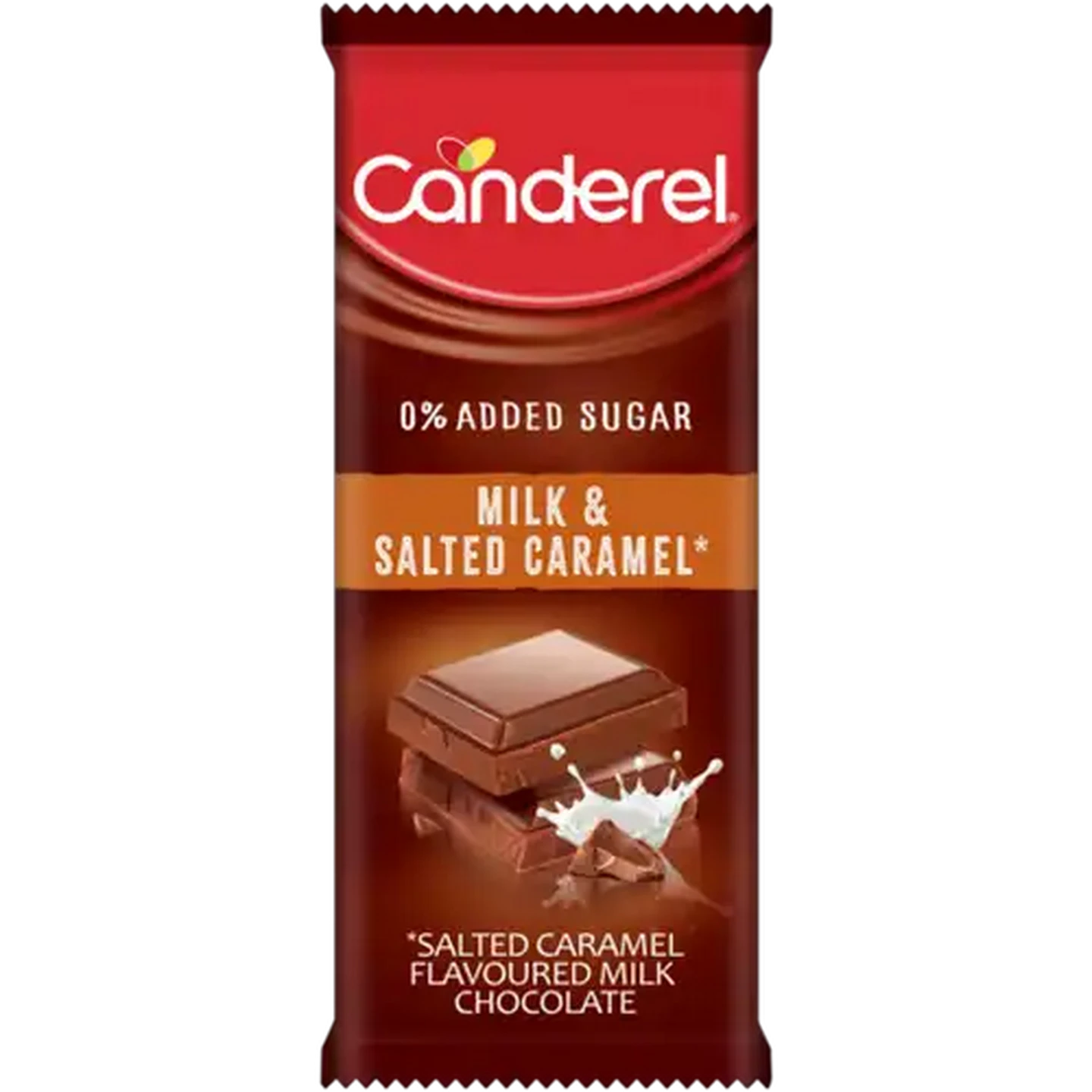 Image of Canderel Milk & Salted Caramel Chocolate Slab 100g