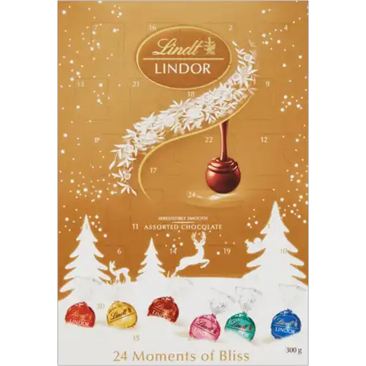 Image of Lindt LINDOR Advent Calendar with Assorted Chocolates 300g