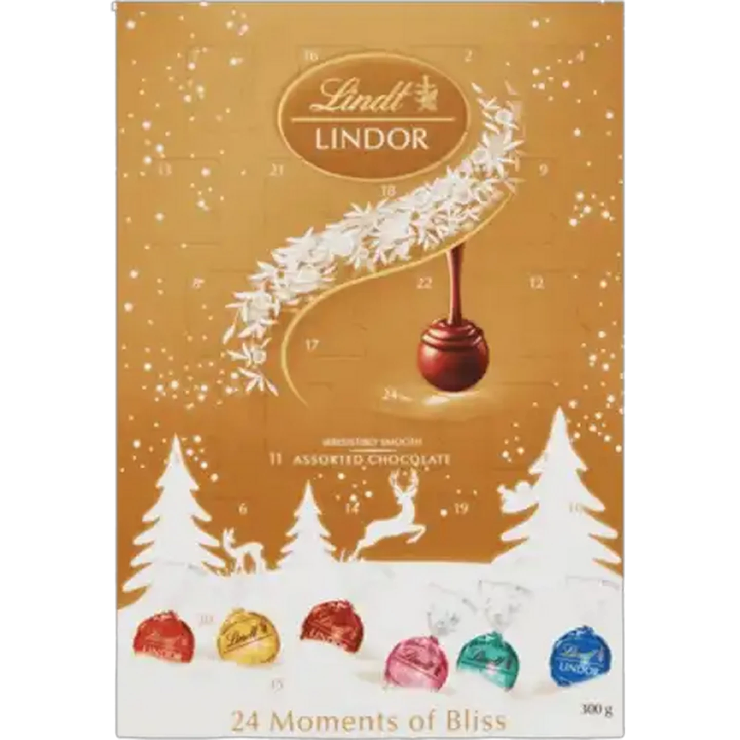 Image of Lindt LINDOR Advent Calendar with Assorted Chocolates 300g