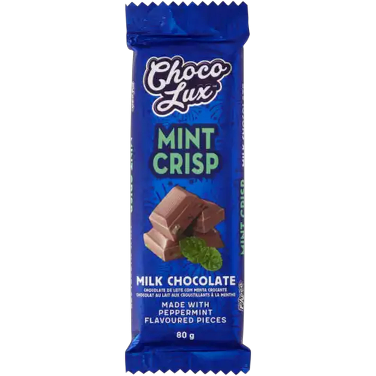 Image of Choco Lux Mint Crisp Milk Chocolate Slab 80g