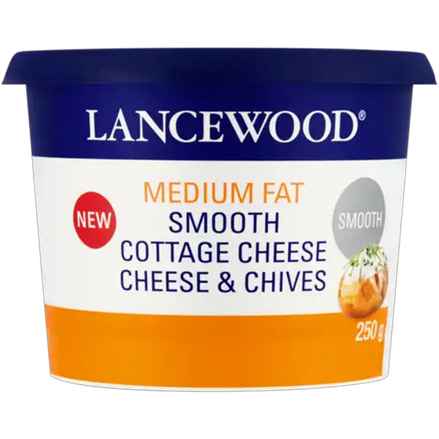 Image of LANCEWOOD Cheese & Chives Medium Fat Smooth Cottage Cheese 250g