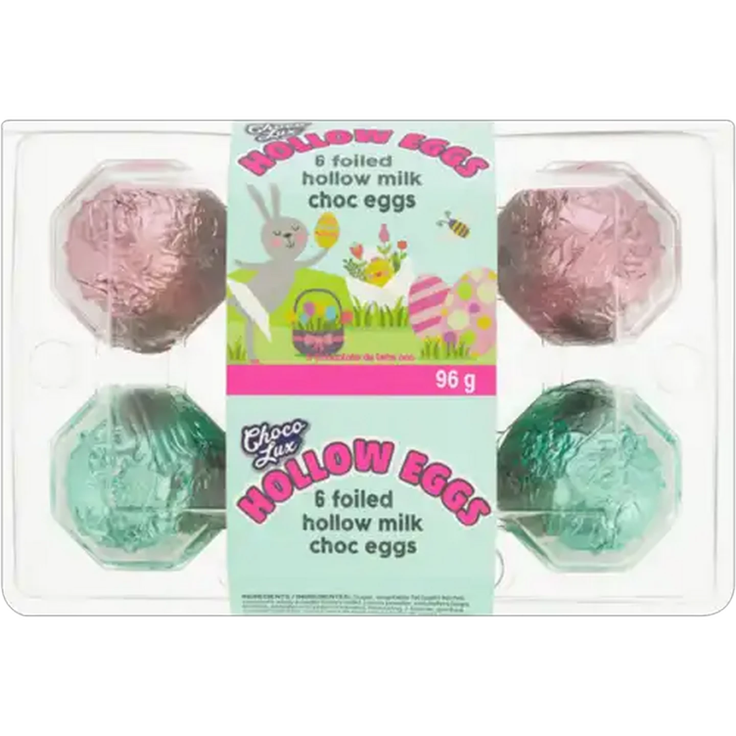Image of Choco Lux Foiled Hollow Milk Choc Eggs 96g