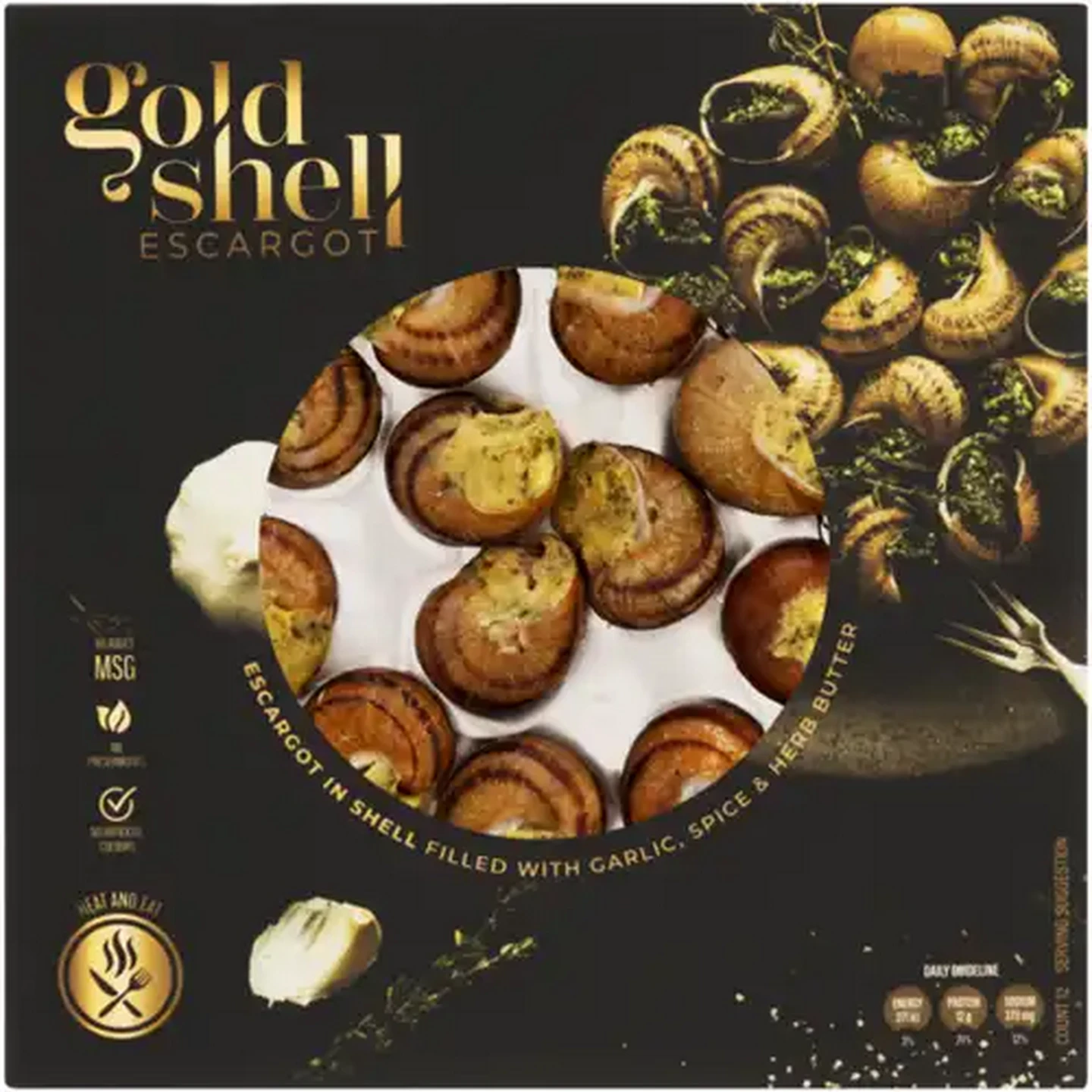 Image of Gold Shell Frozen Escargot 12 Pack