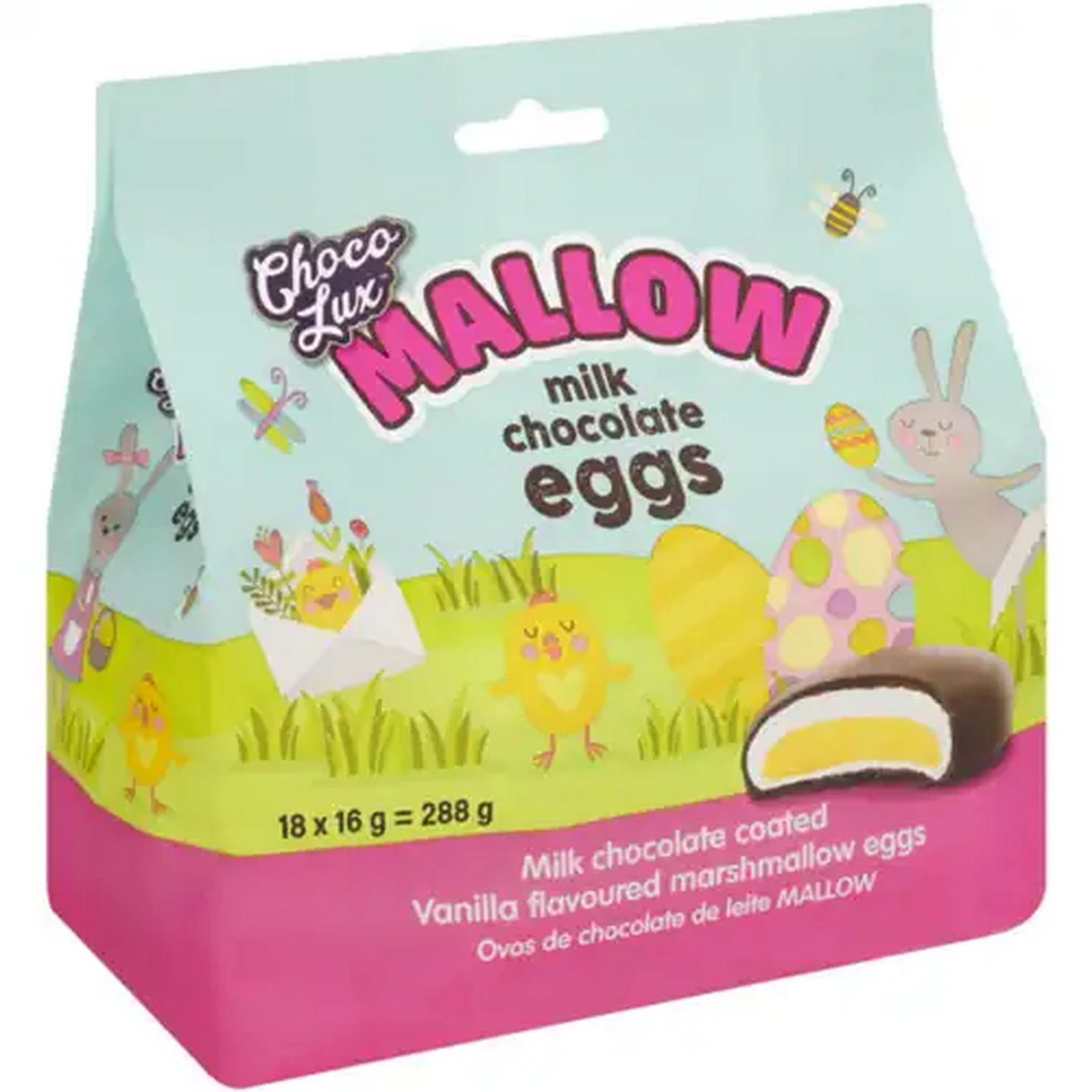 Image of Choco Lux Mallow Milk Chocolate Eggs 18 x 16g