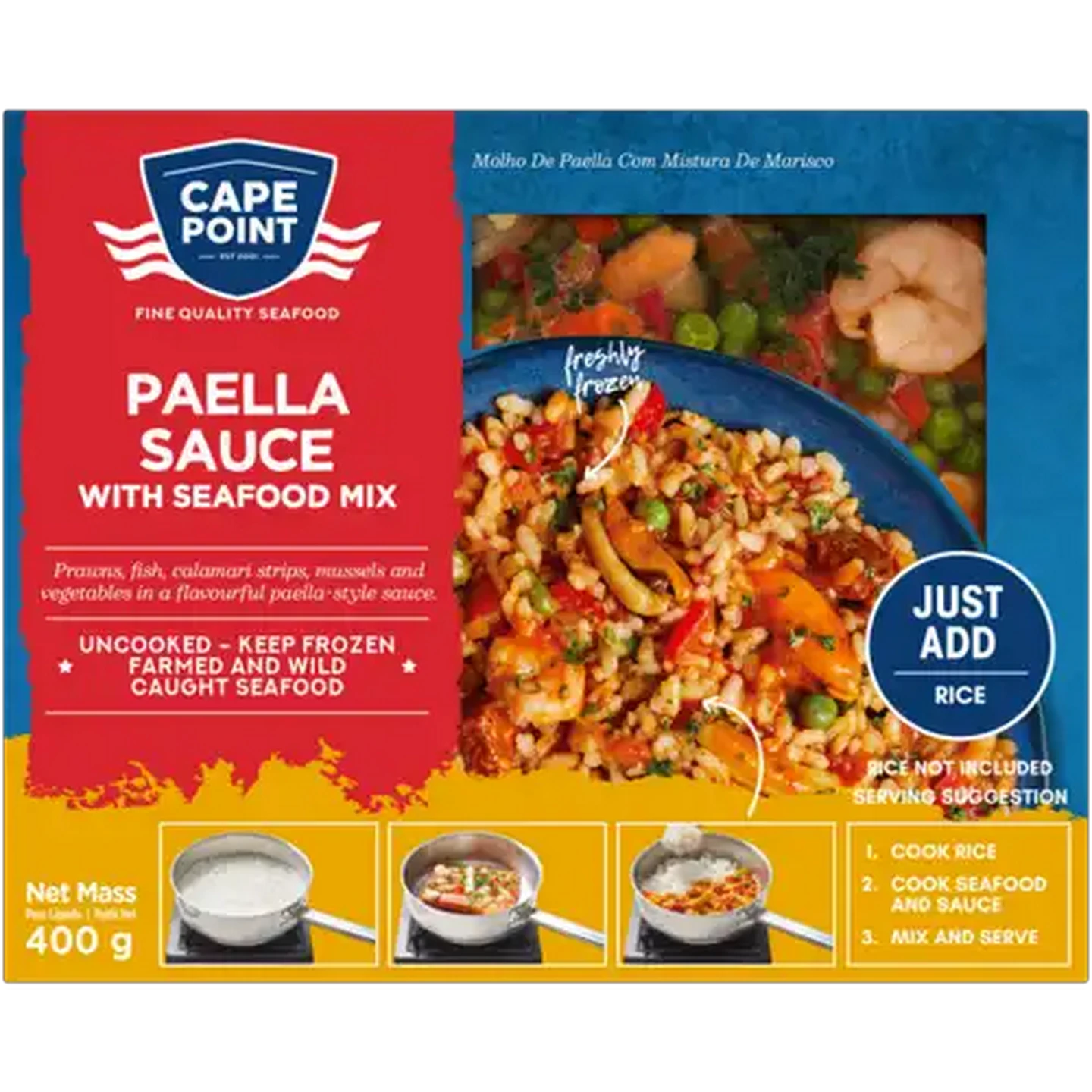 Image of Cape Point Frozen Paella Sauce With Seafood Mix 400g