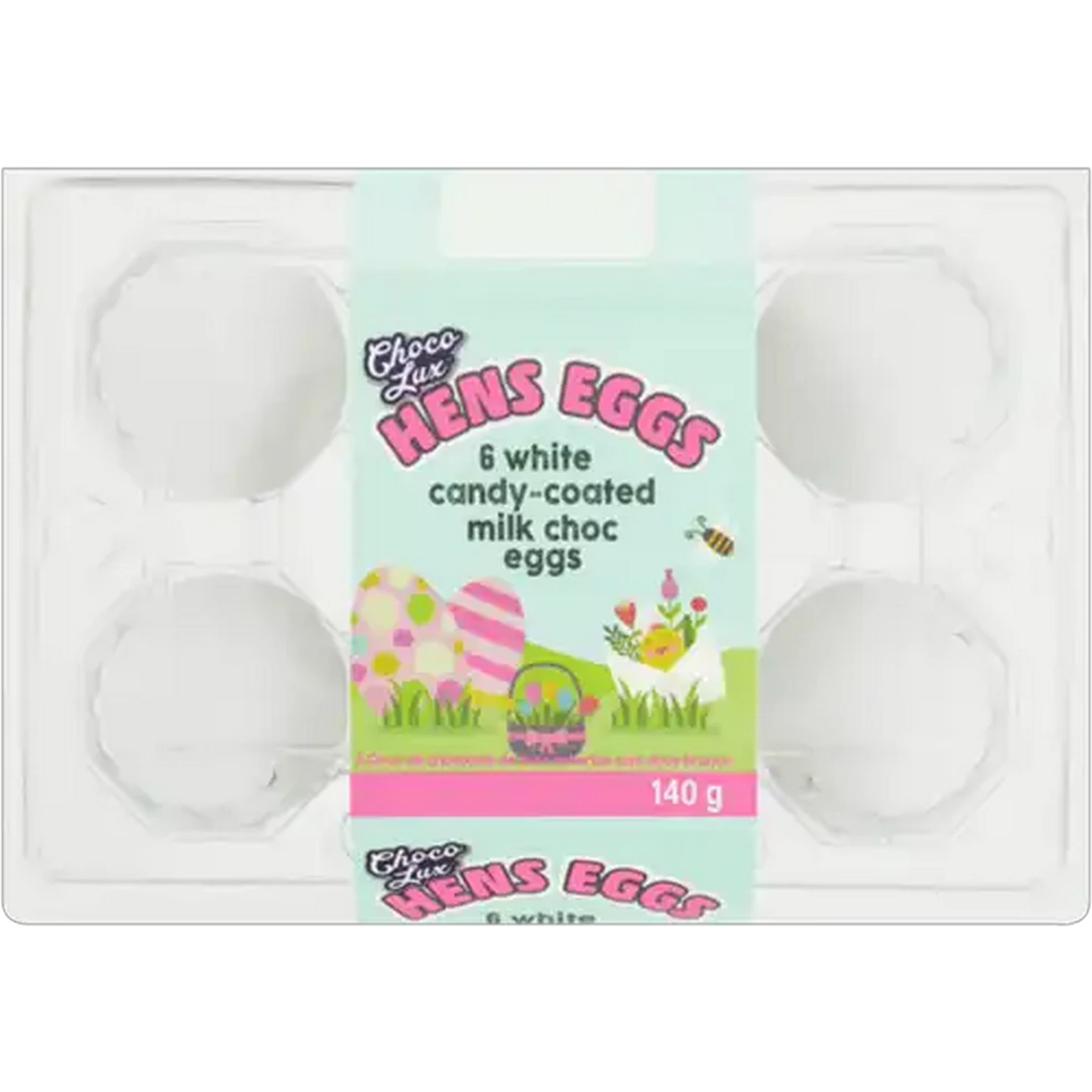 Image of Choco Lux White Candy-Coated Milk Choc Eggs 6 Pack