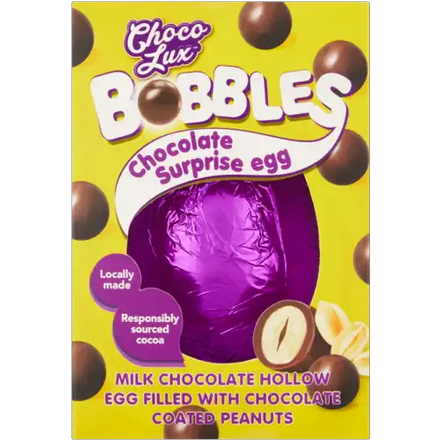 Image of Choco Lux Bobbles Peanuts Chocolate Surprise Egg 100g