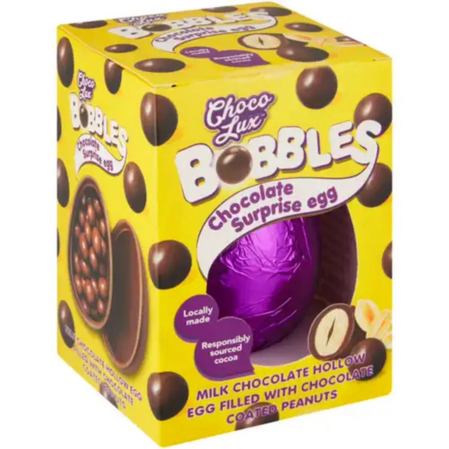 Image of Choco Lux Bobbles Peanuts Chocolate Surprise Egg 100g