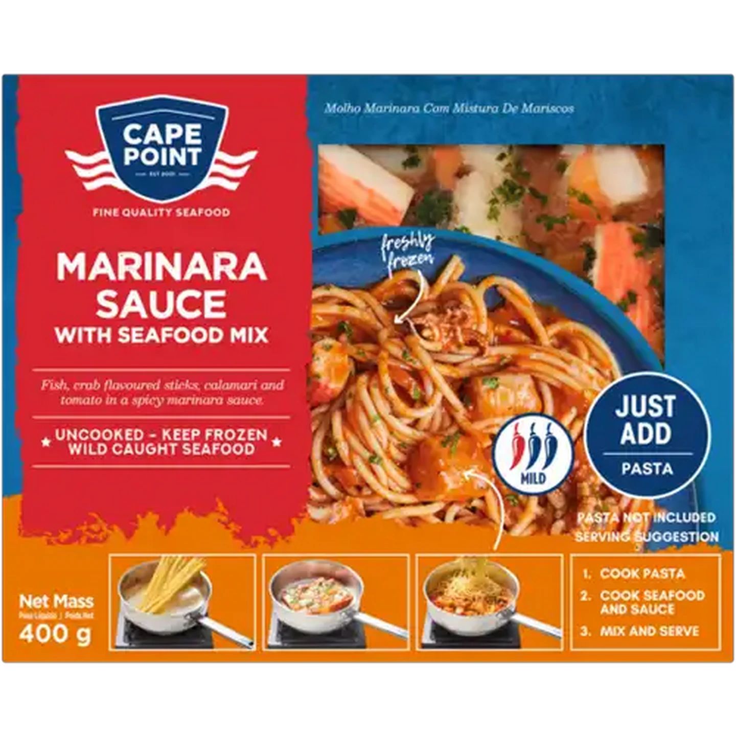 Image of Cape Point Mild Frozen Marinara Sauce With Seafood Mix 400g
