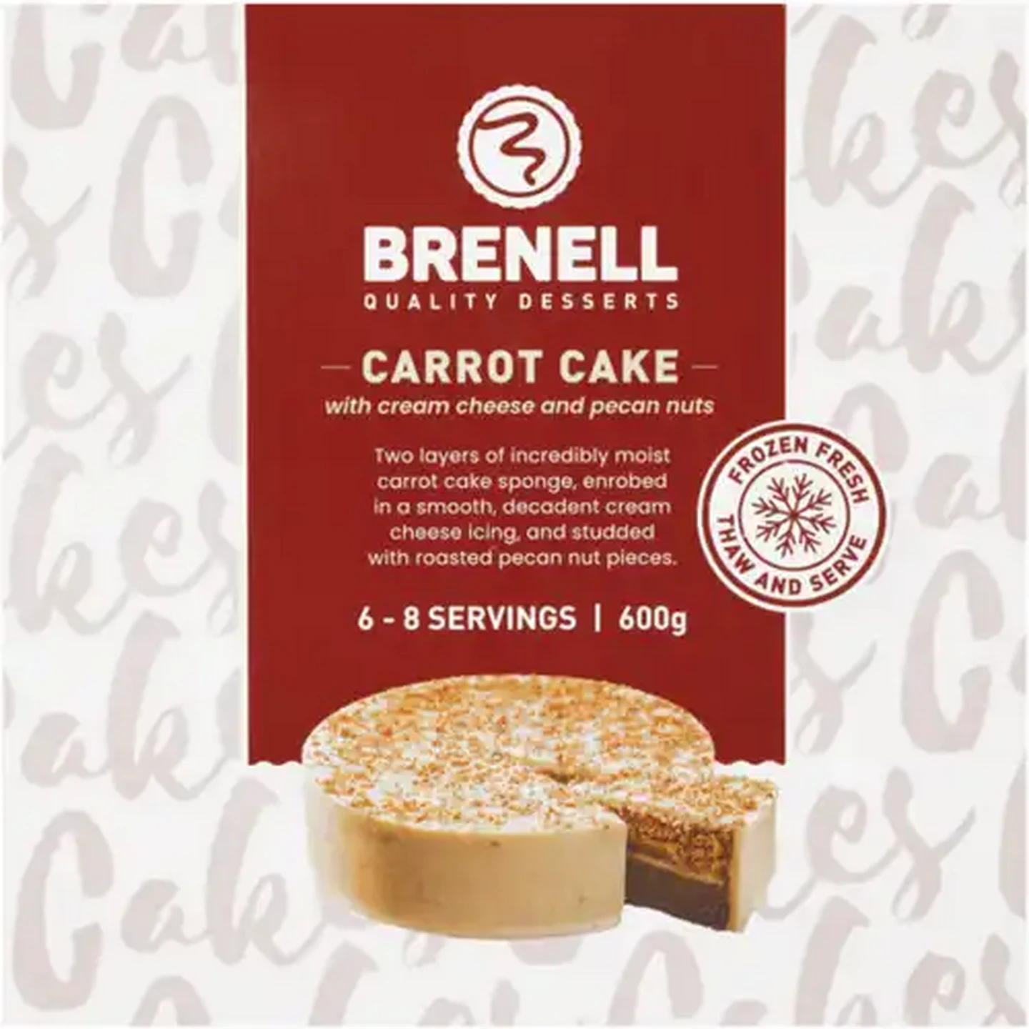 Image of Brenell Frozen Carrot Cake 600g