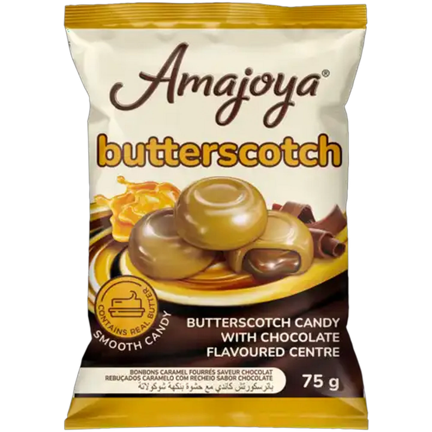 Image of Amajoya Butterscotch Candy with Chocolate Flavoured Centre 75g