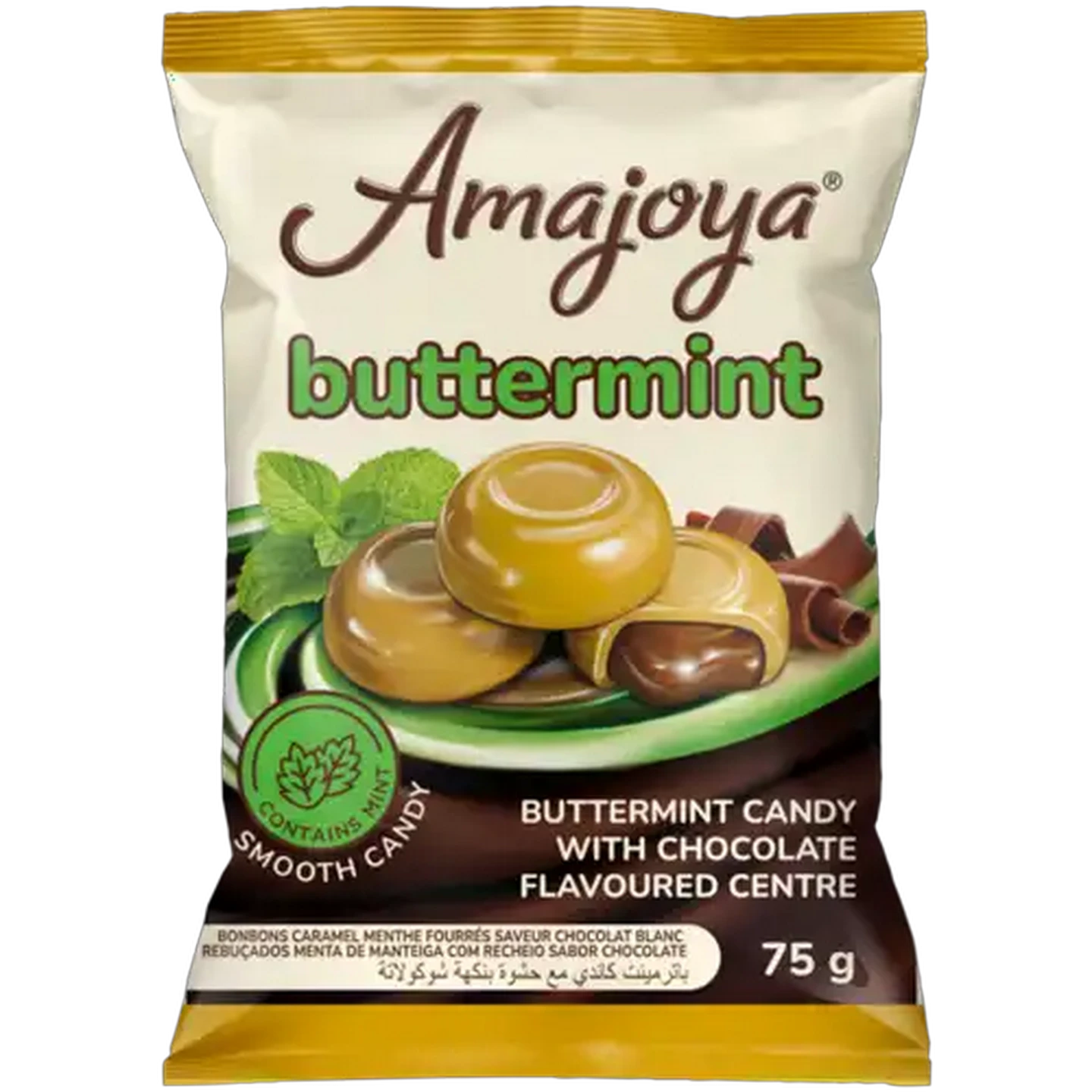 Image of Amajoya Buttermint Candy with Chocolate Flavoured Centre 75g