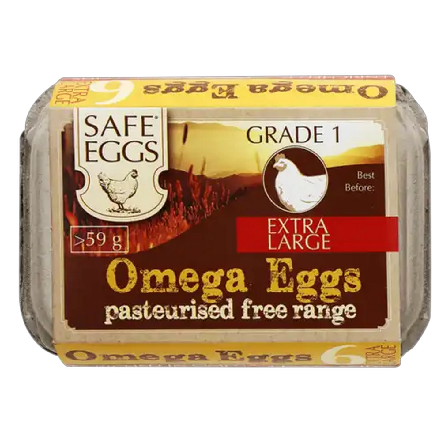Image of Safe Eggs X-Large Omega Eggs 6 Pack