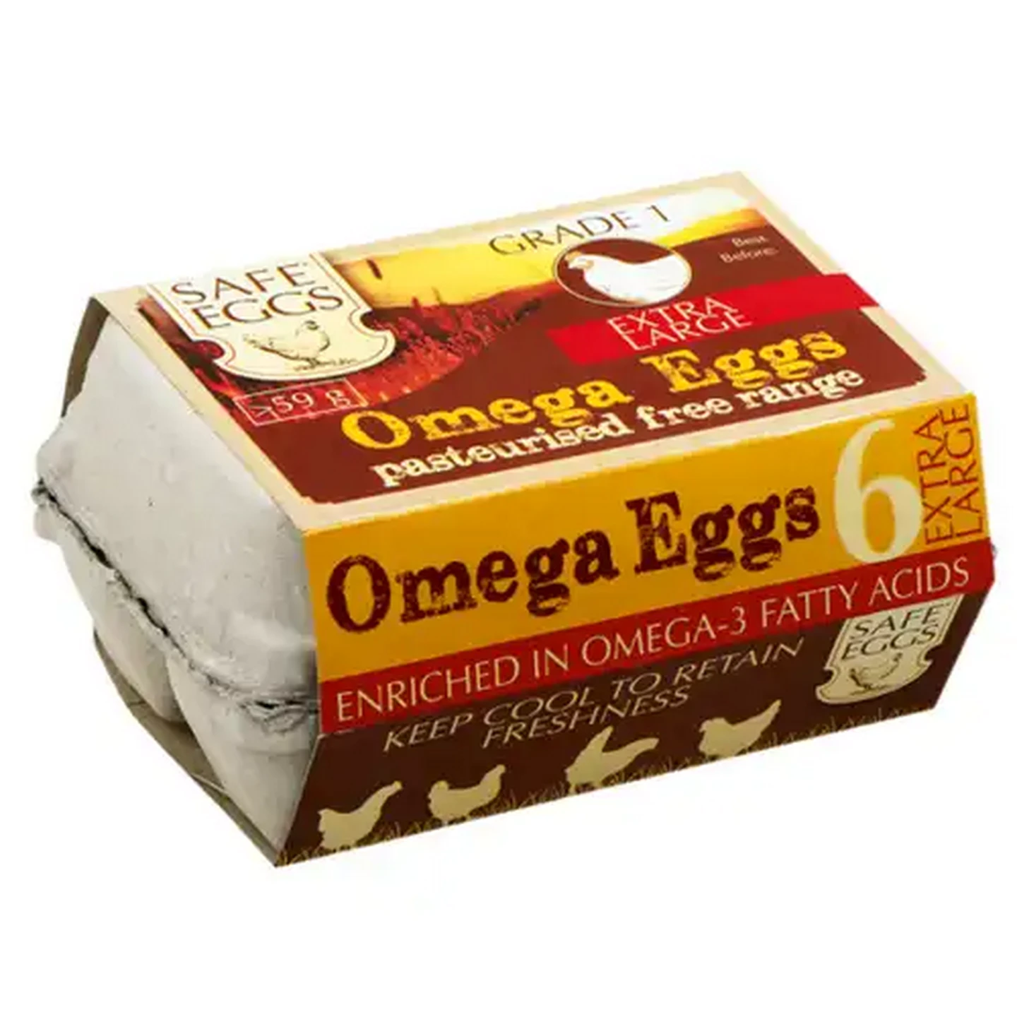 Image of Safe Eggs X-Large Omega Eggs 6 Pack