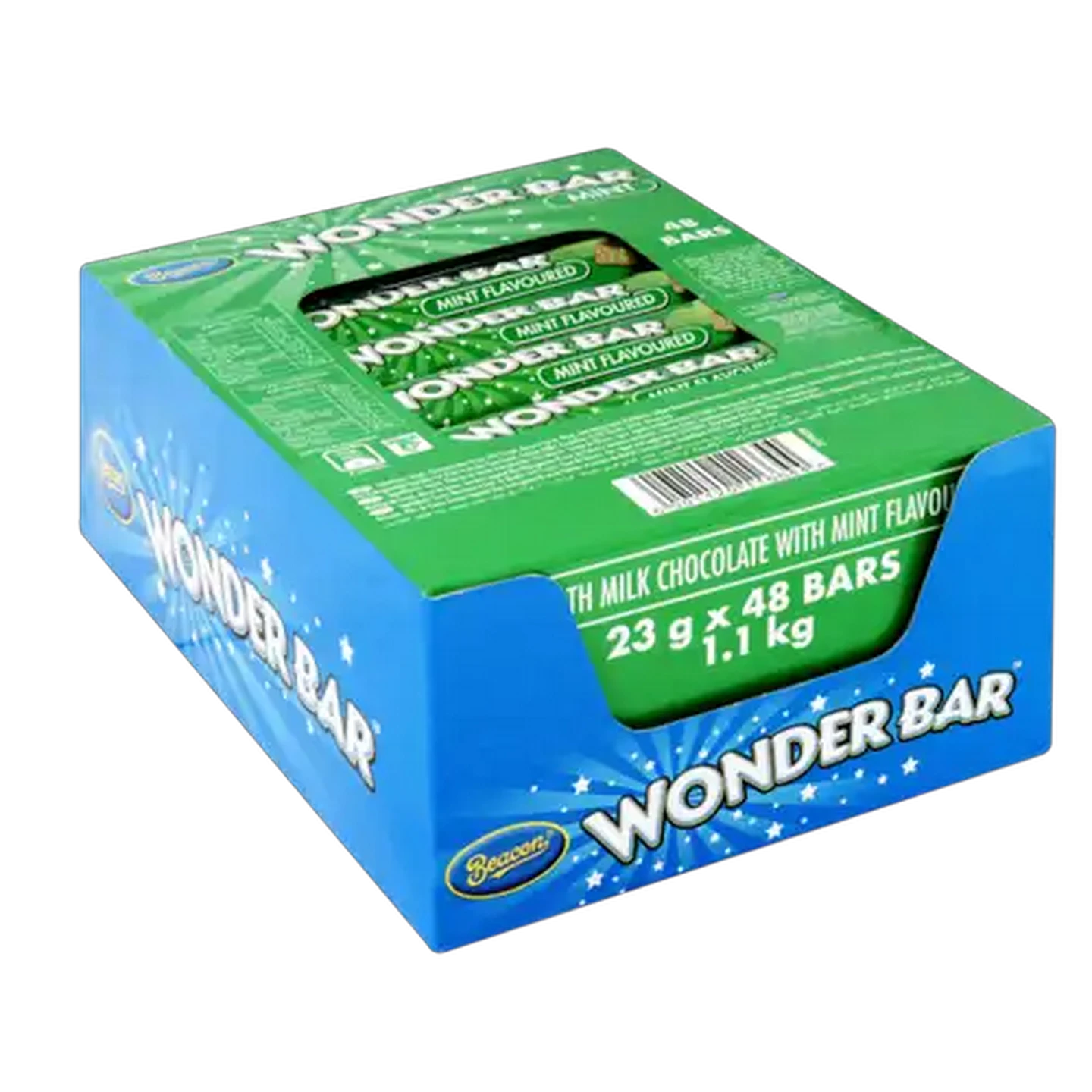 Image of Wonder Bar Mint Flavoured Milk Chocolate Bars 48 x 23g