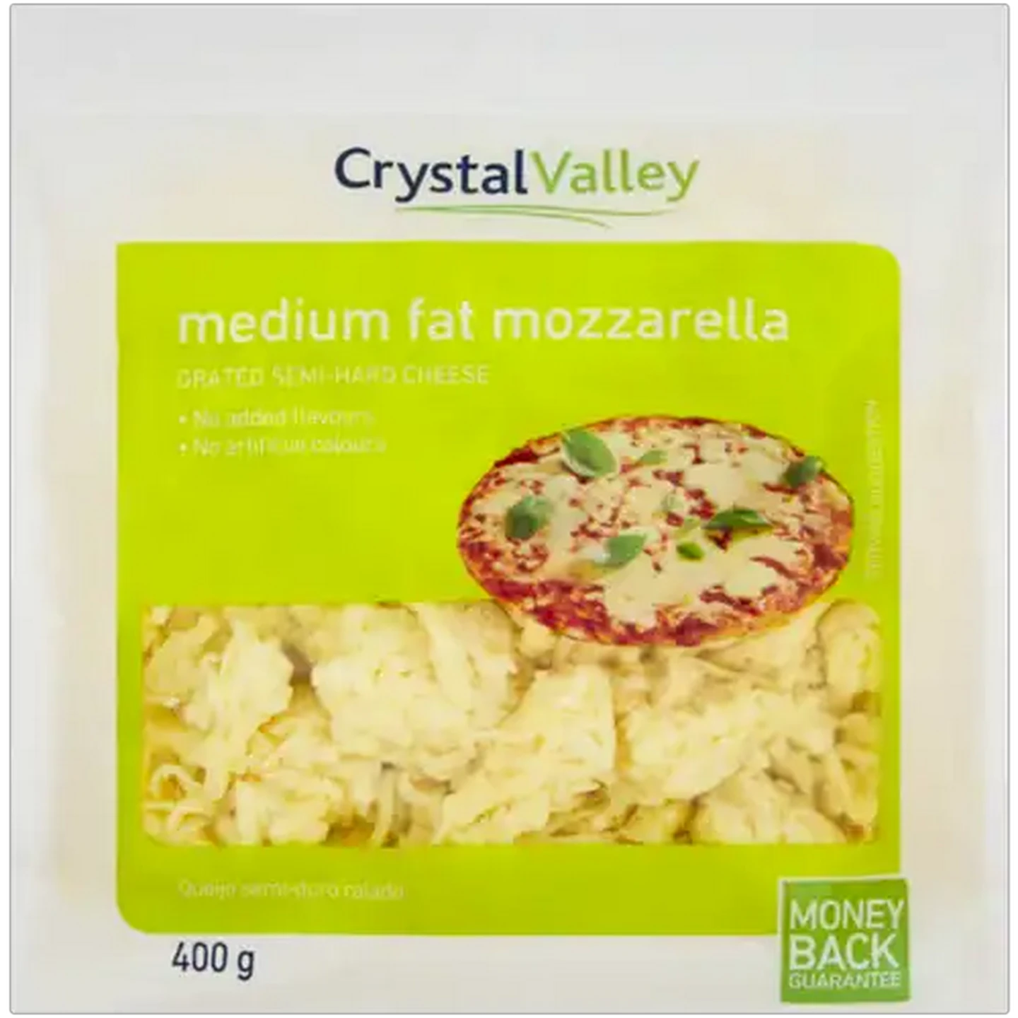 Image of Crystal Valley Grated Medium Fat Mozzarella 400g