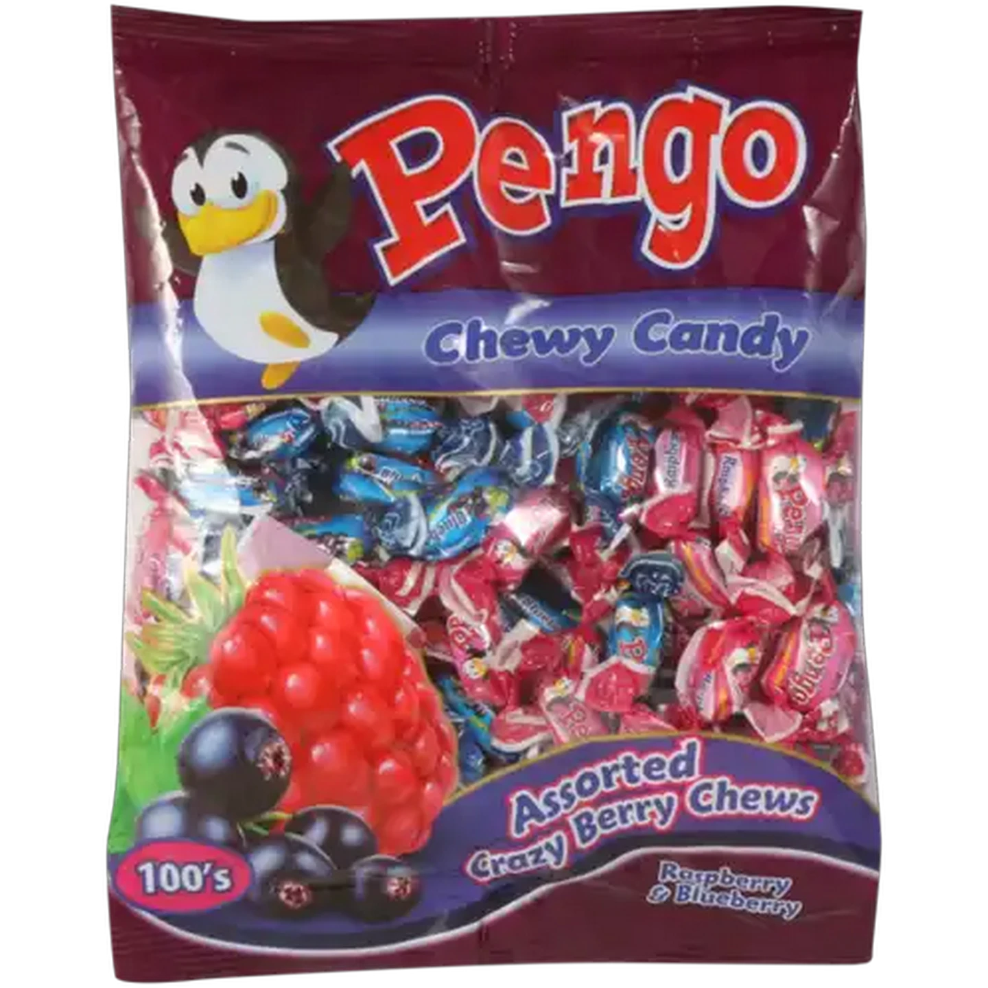 Image of Pengo Raspberry & Blueberry Flavoured Chewy Candy 220g