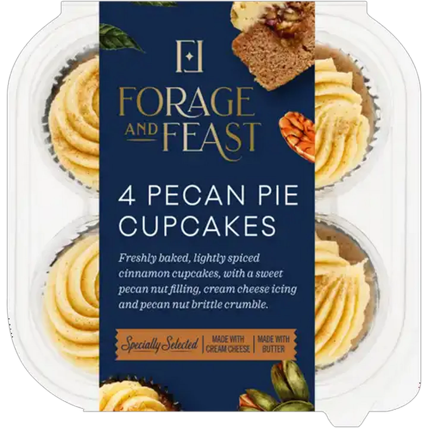 Image of Forage And Feast Pecan Pie Cupcakes 4 Pack