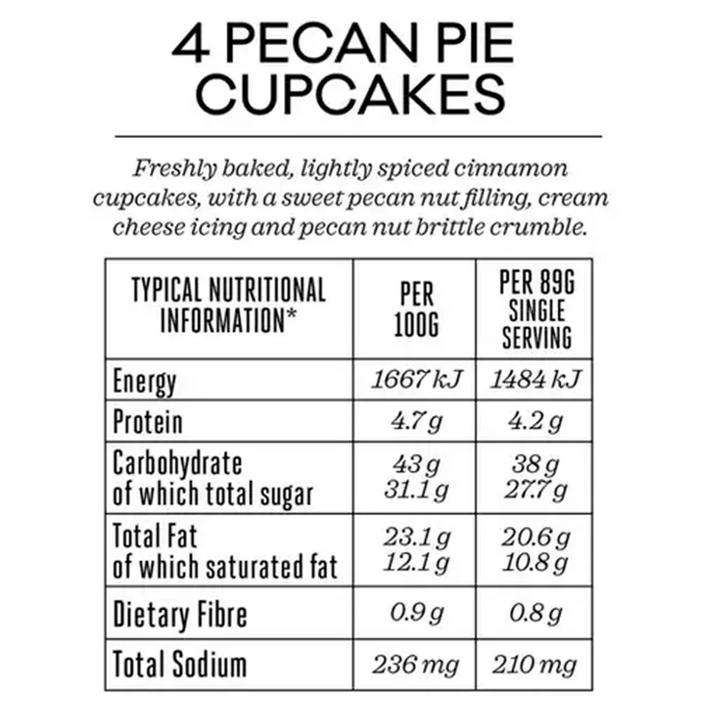 Image of Forage And Feast Pecan Pie Cupcakes 4 Pack