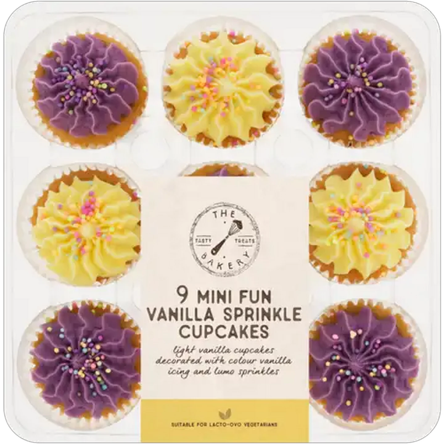 Image of The Bakery Mini Fun Vanilla Sprinkle Cupcakes 9 Pack