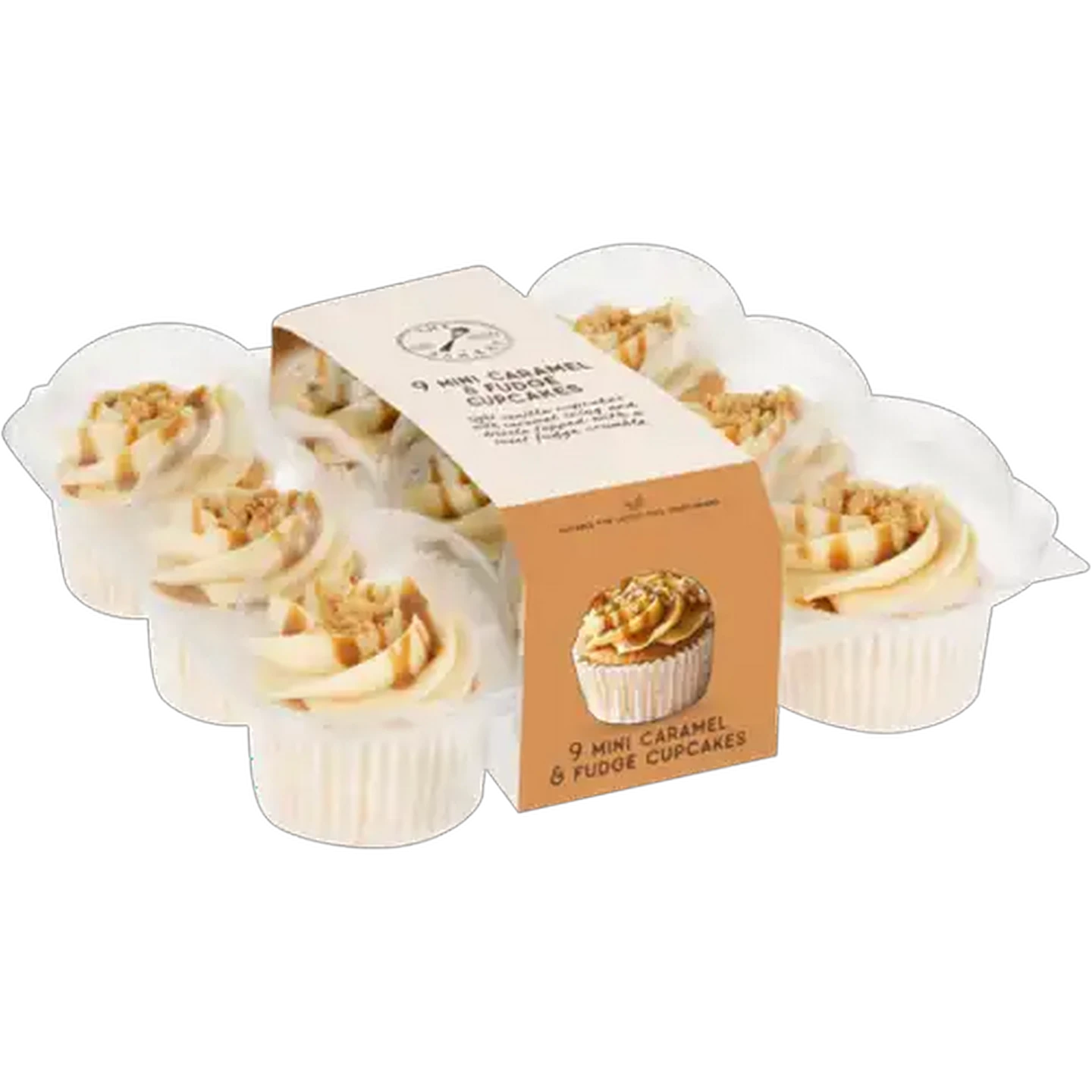 Image of The Bakery Mini Caramel & Fudge Cupcakes 9 Pack